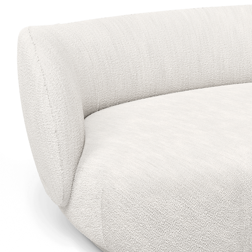 Bank lewostronna RICO CURVE Boucle gebroken wit