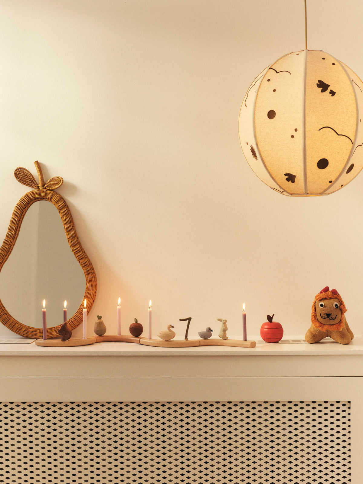 Lustro ścienne PEAR naturalny – ujęcie 3