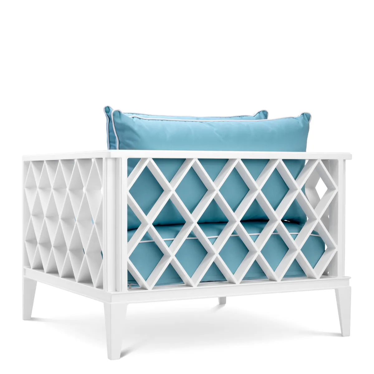 Buitenstoel OCEAN CLUB wit met blauw