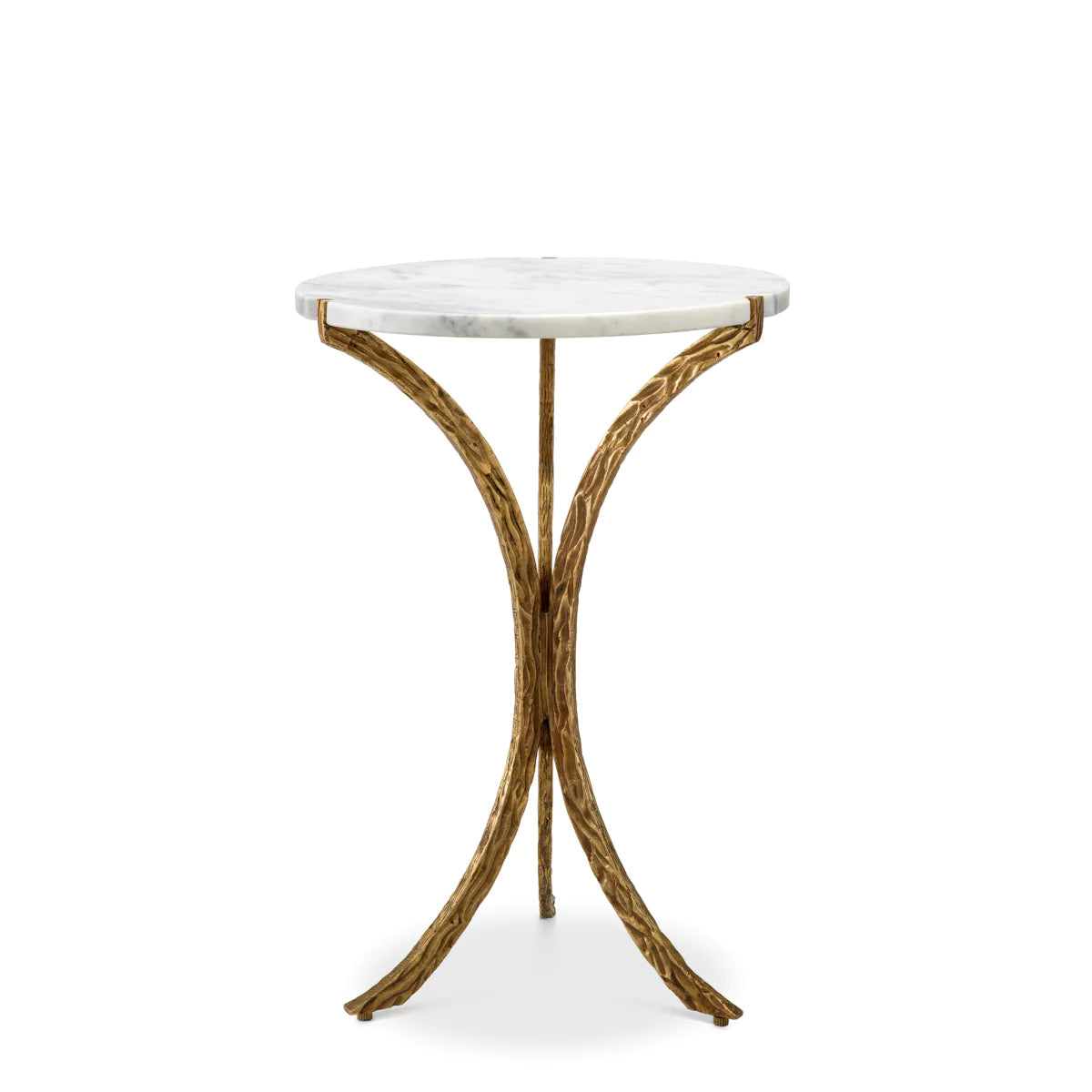 Emmeline Side Table Marmor Top mit alter goldener Basis