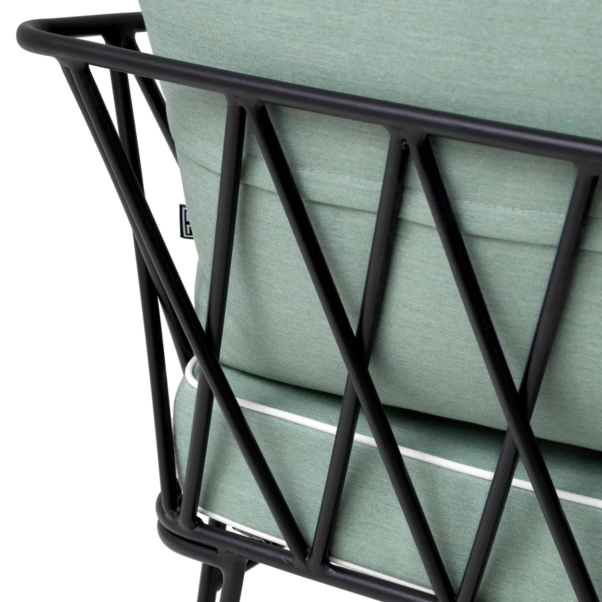 Außenstuhl CLIFTON himmelblau mit schwarzem Gestell