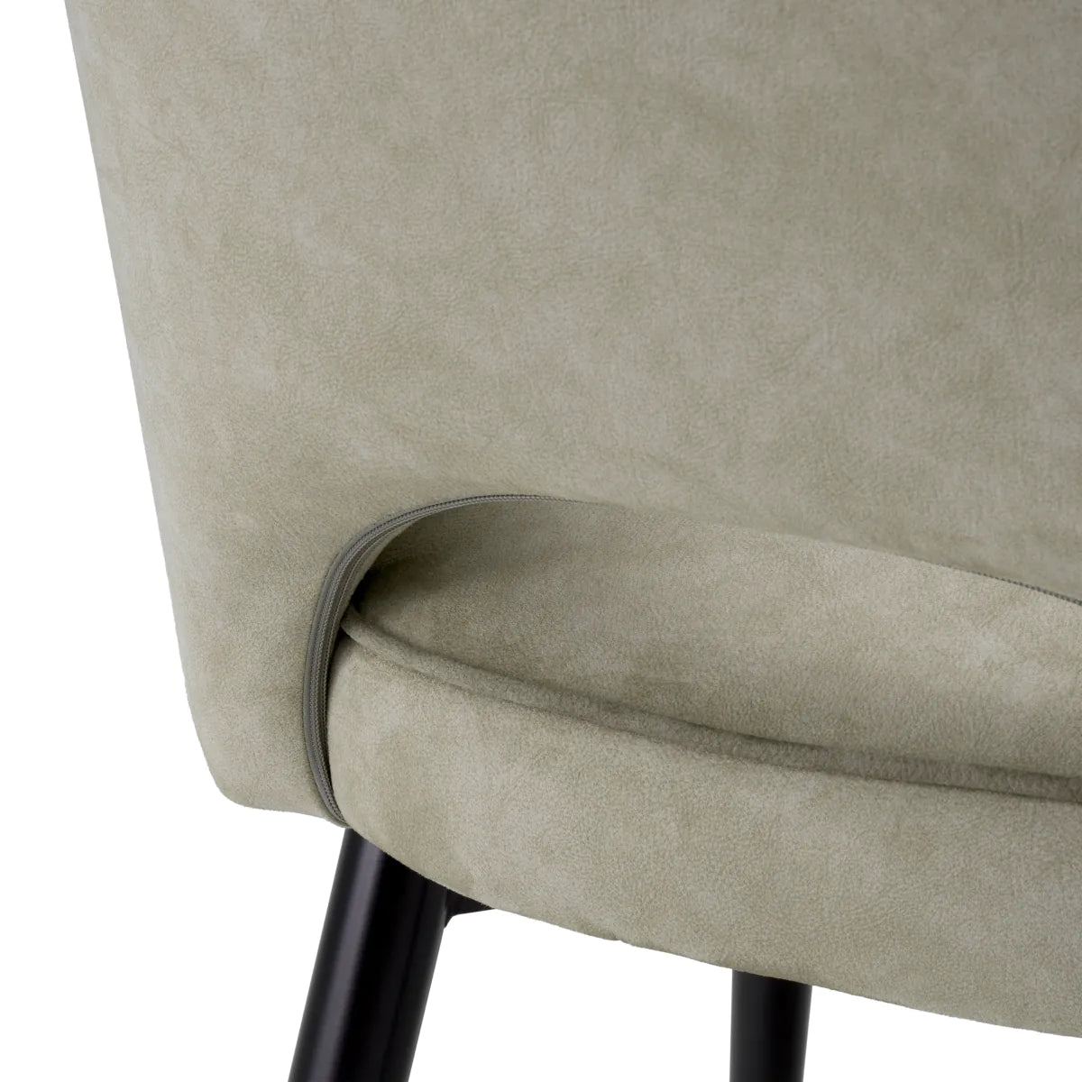 Set von Samtstühlen Klippen hellgrau