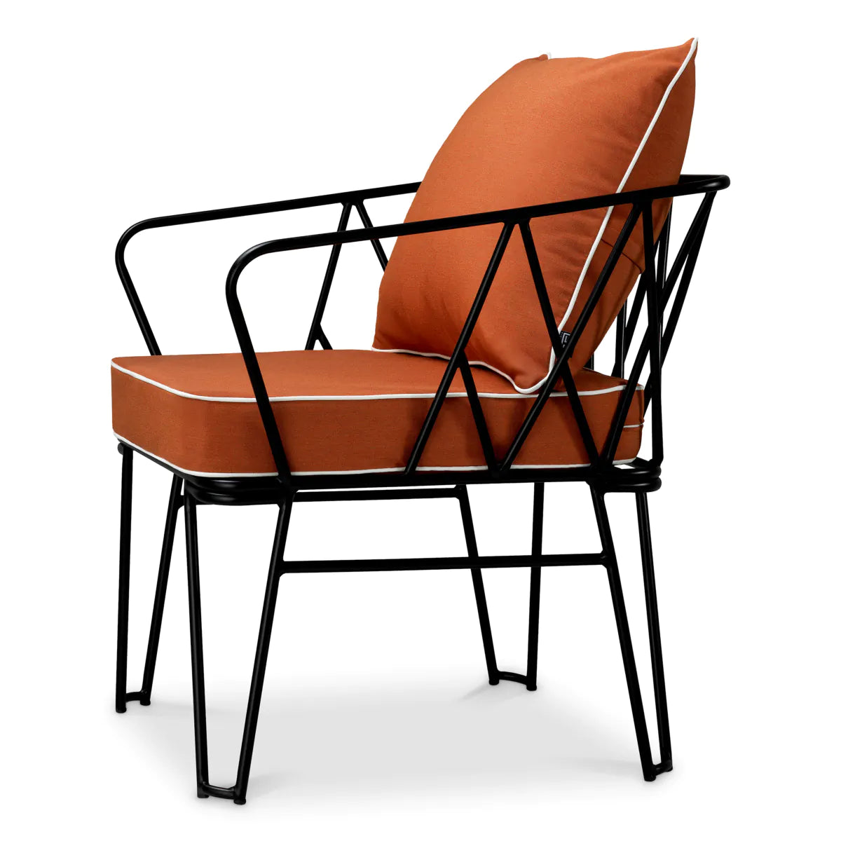Buitenfauteuil CLIFTON oranje met zwarte basis
