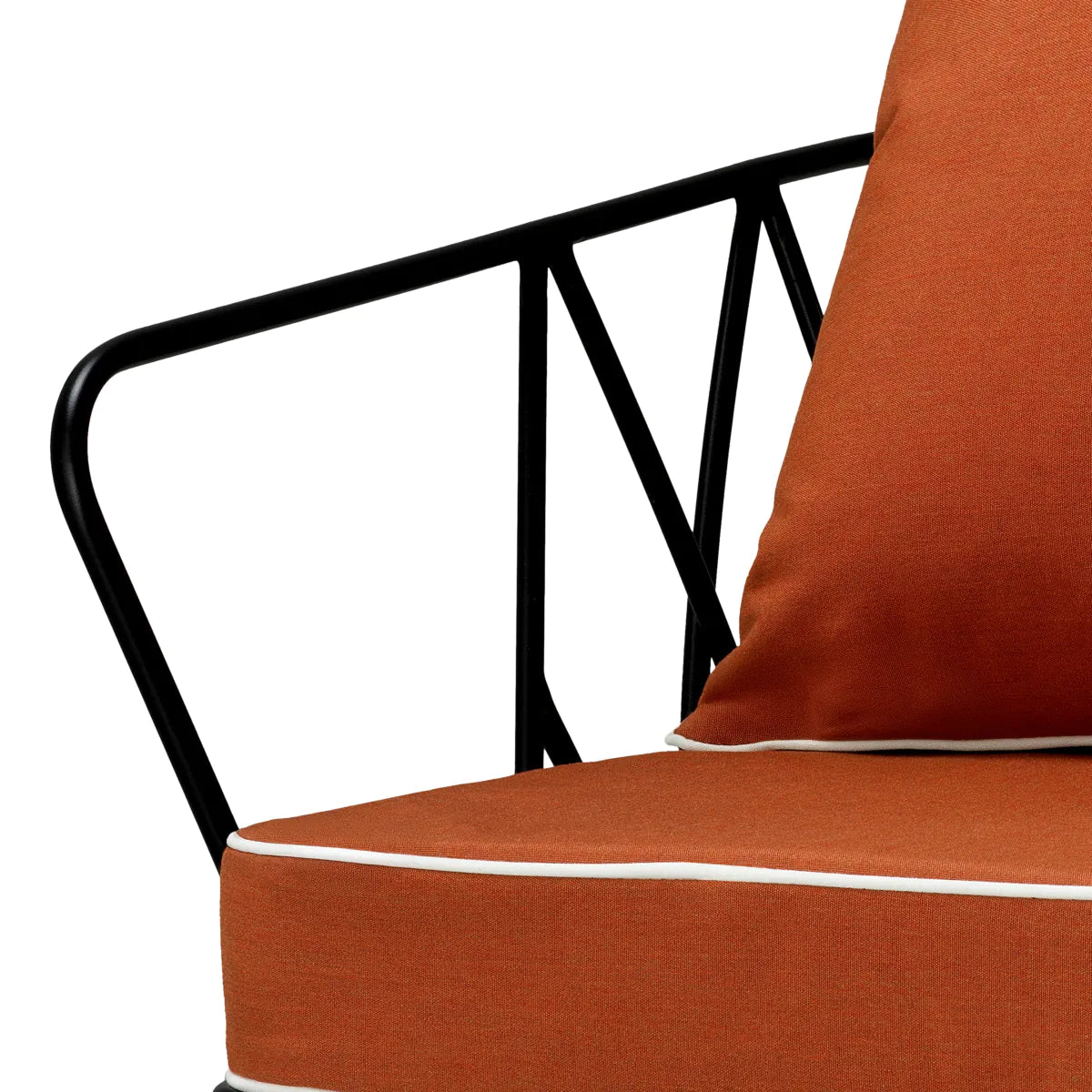 Buitenfauteuil CLIFTON oranje met zwarte basis