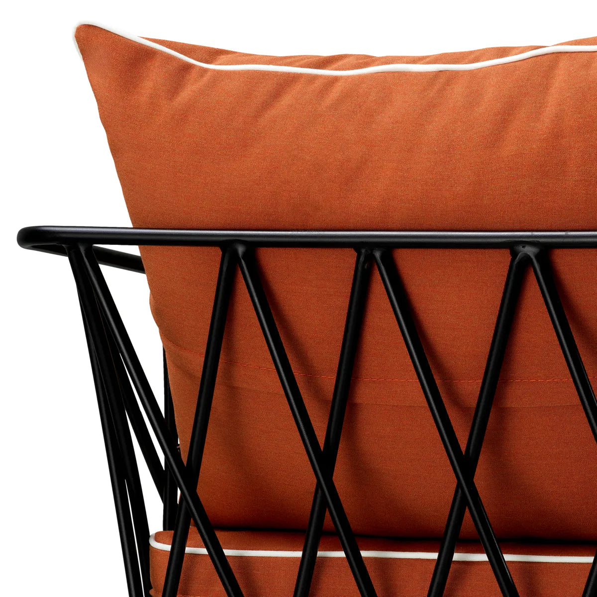Buitenfauteuil CLIFTON oranje met zwarte basis
