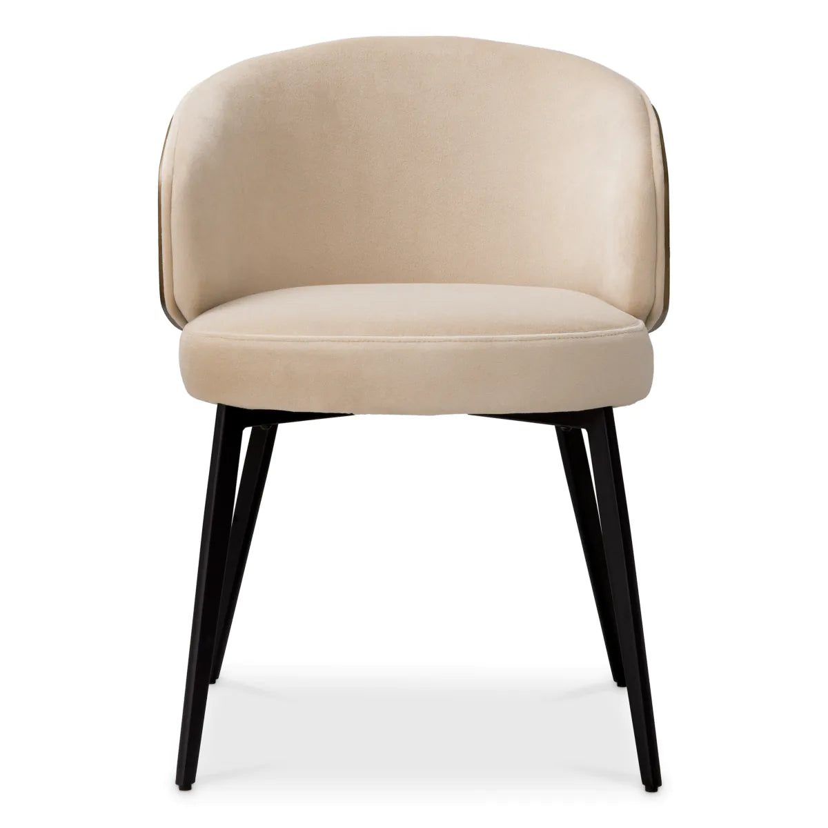 Stoel CAMEROTA beige met zwarte basis