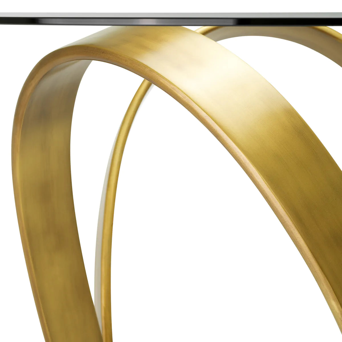 Runde SOQUEL Tisch aus antikem Messing