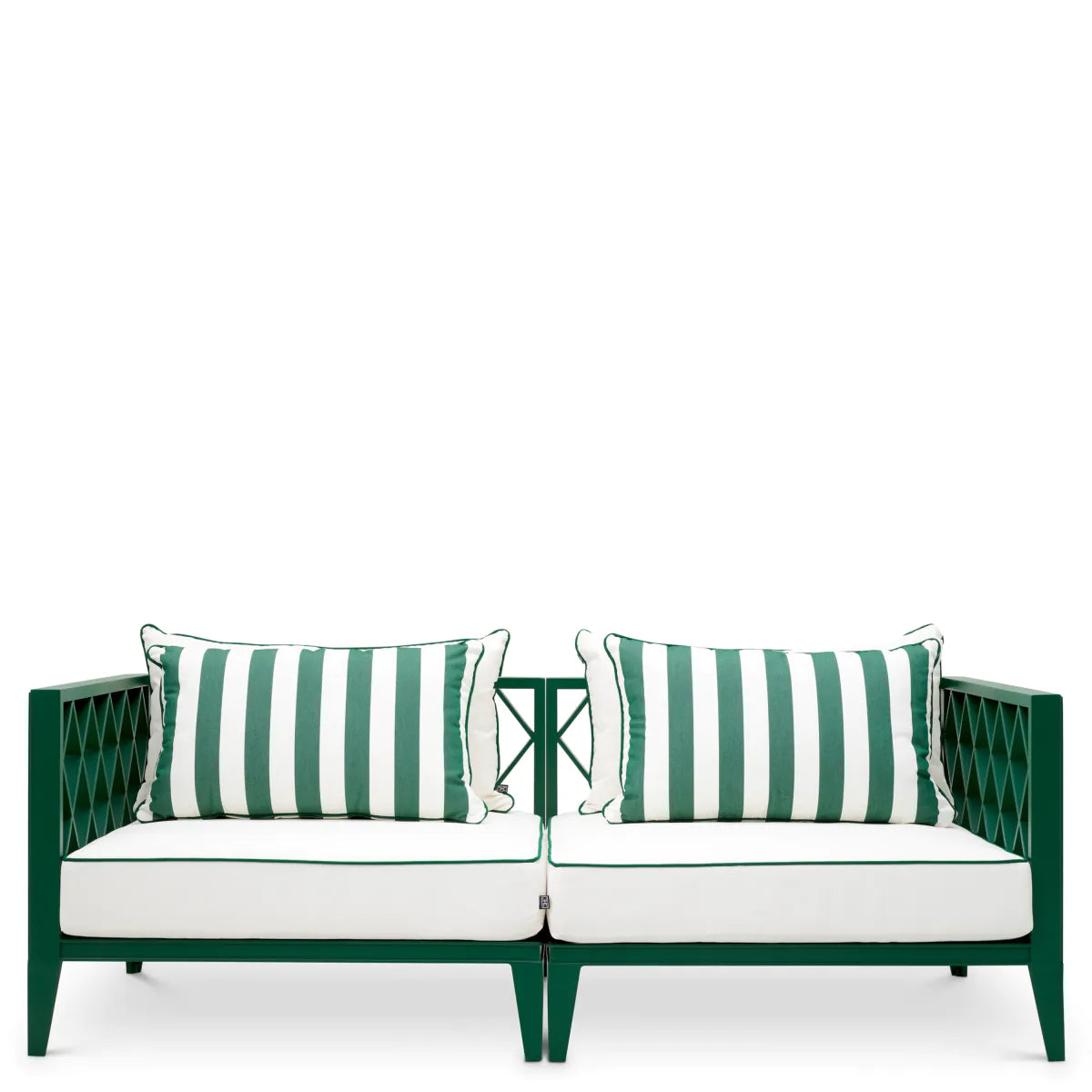 2-seater outdoor sofa OCEAN CLUB green with broken white