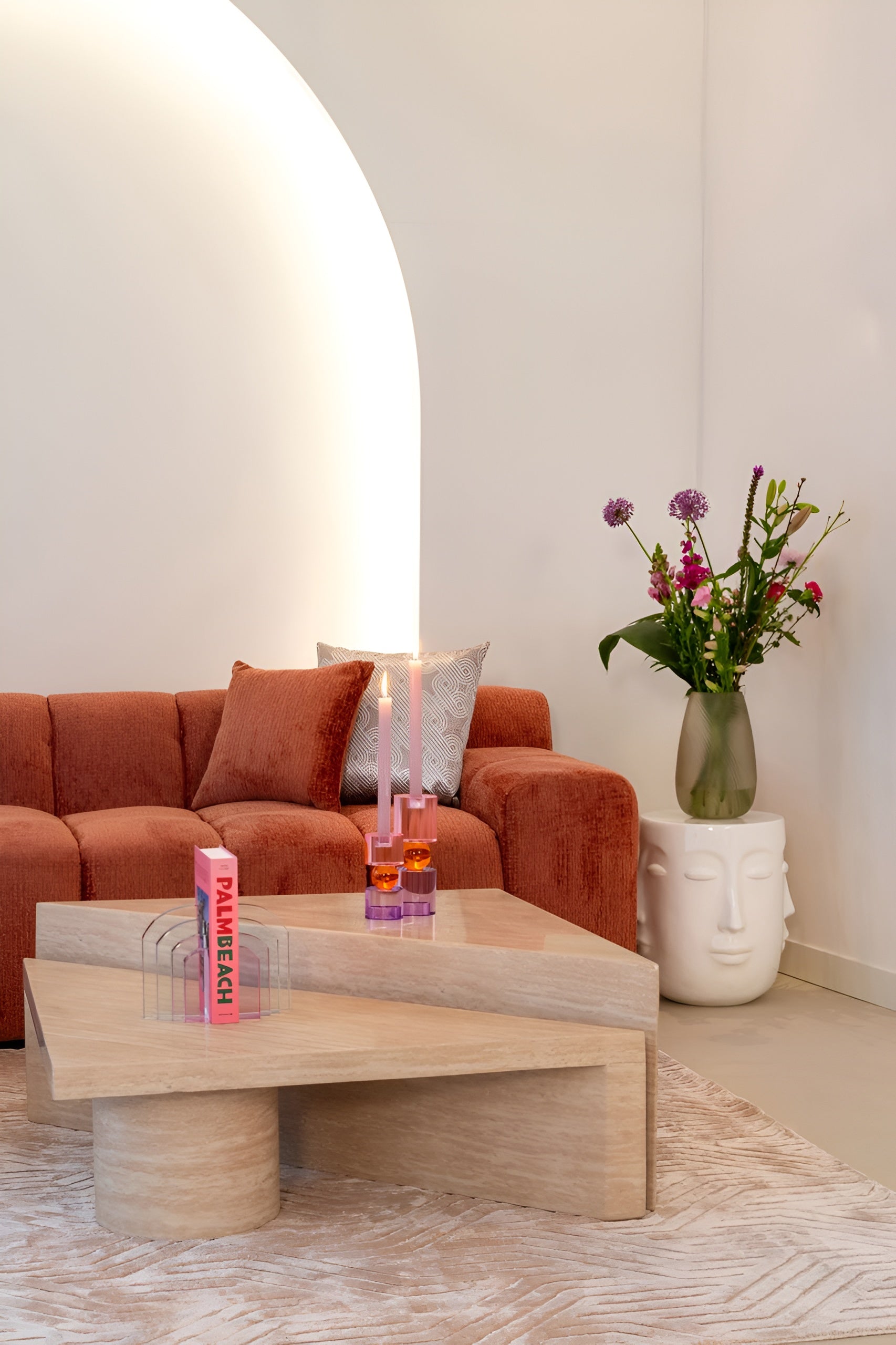 Buchstütze ALISSIA aus rosa Glas