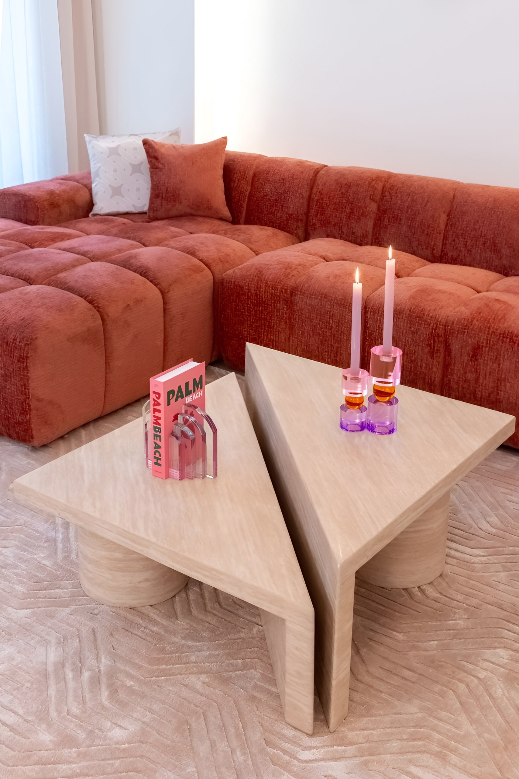 Buchstütze ALISSIA aus rosa Glas