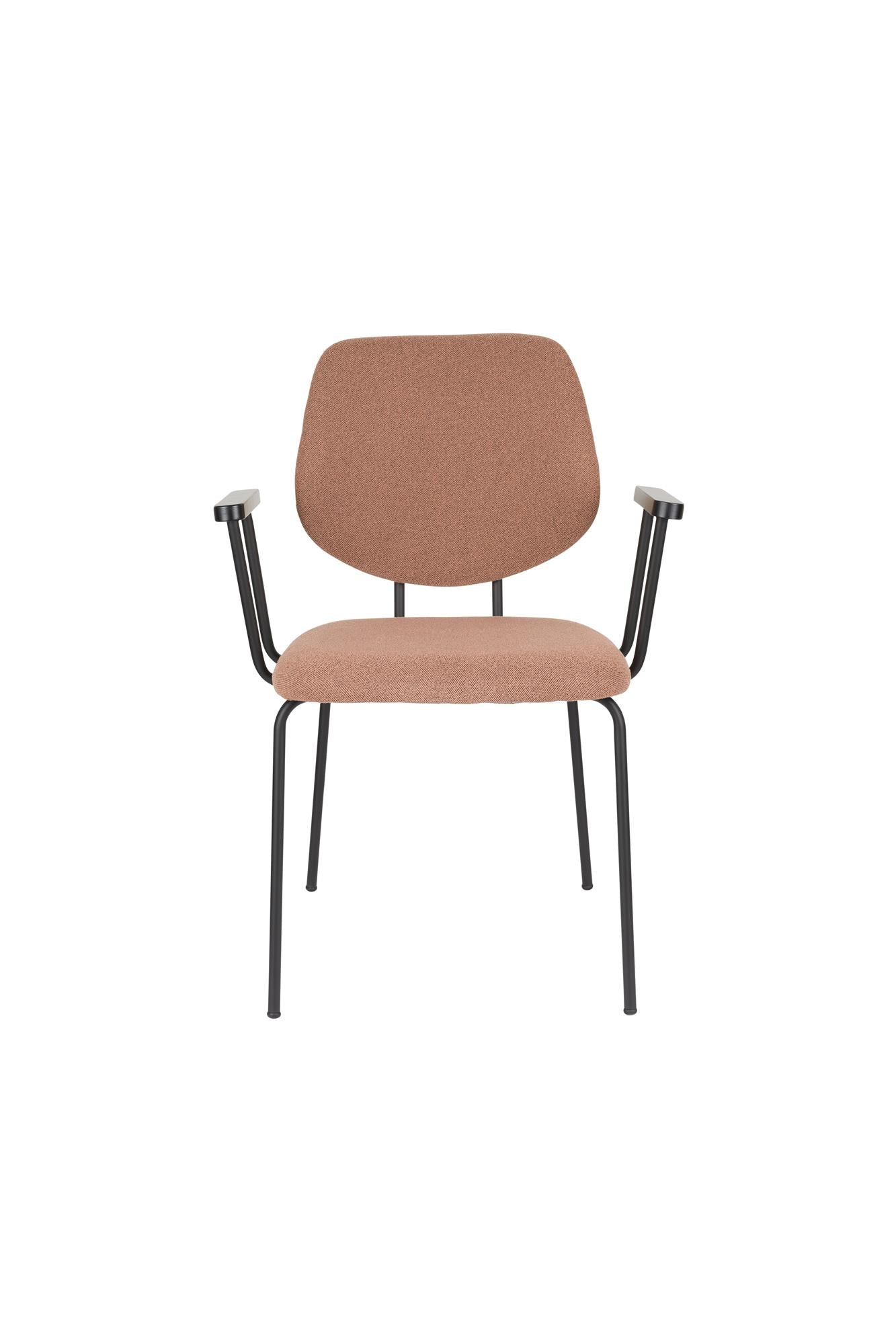 Armlehnstuhl ZELO rosa mit schwarzem Gestell