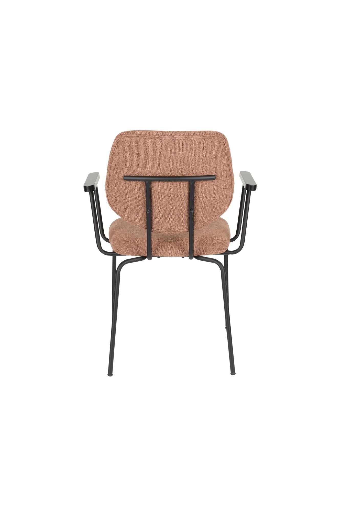 Armlehnstuhl ZELO rosa mit schwarzem Gestell