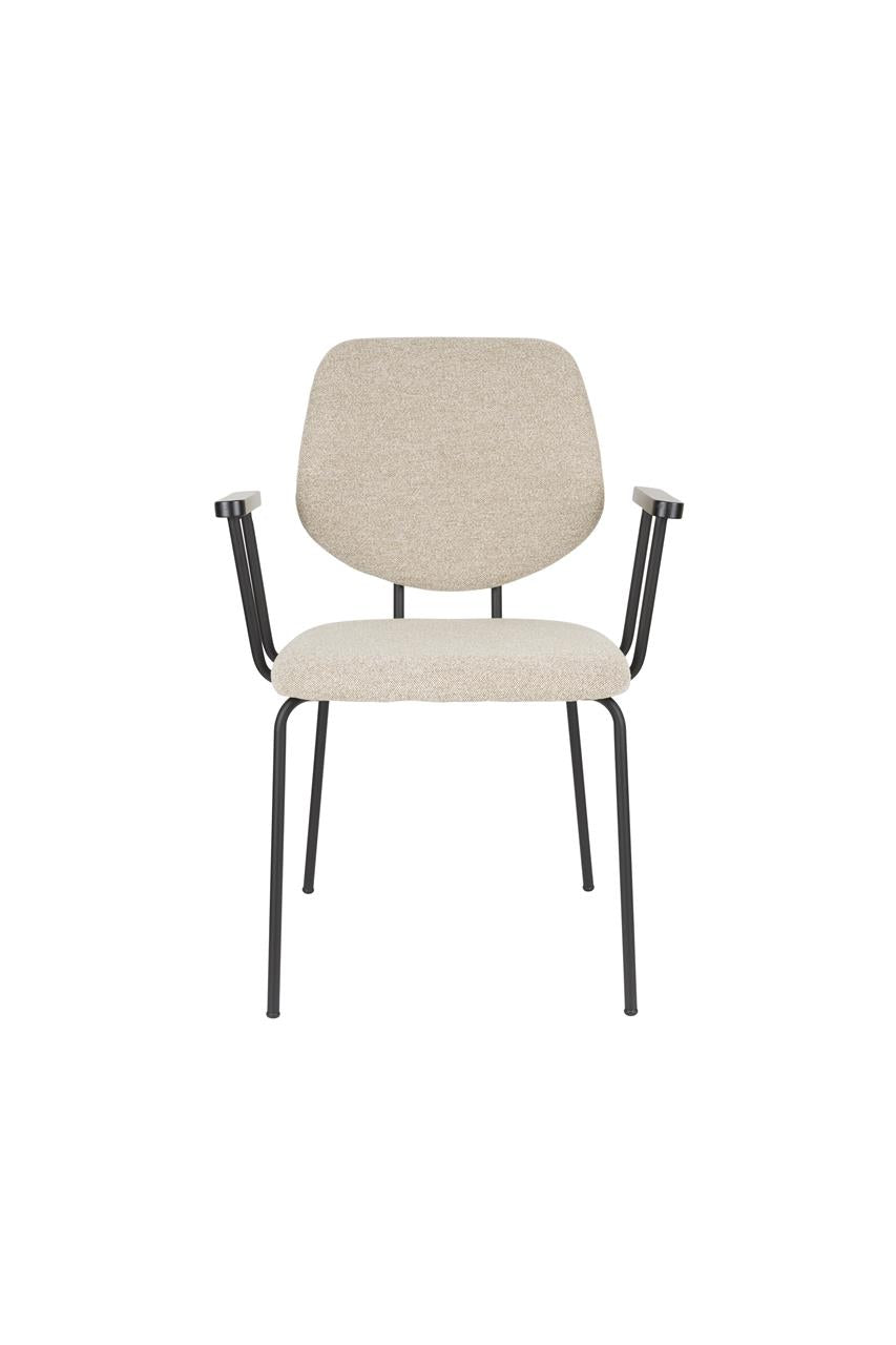 Zetel met armleuningen ZELO beige met zwarte basis