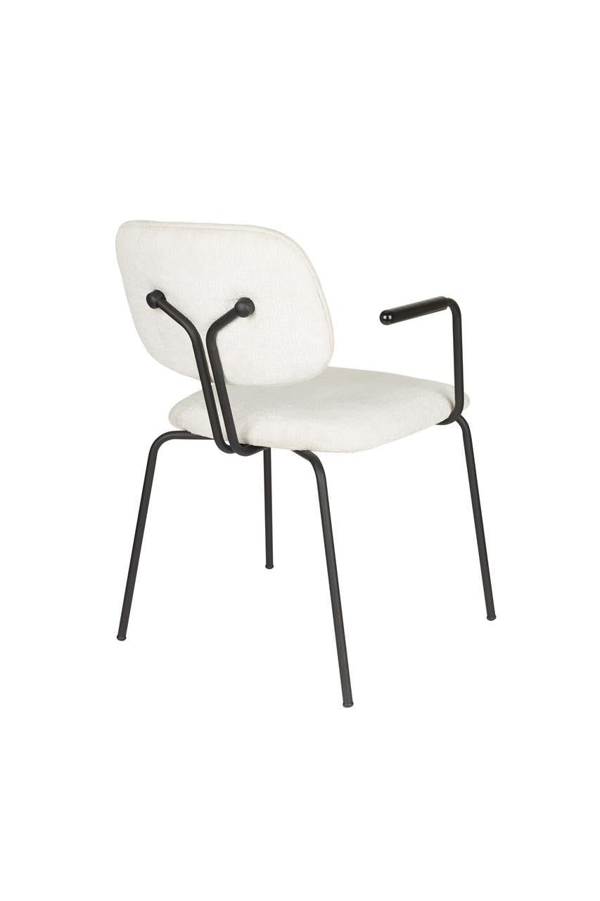 Sessel mit Armlehnen BOUTON weiß mit schwarzem Gestell