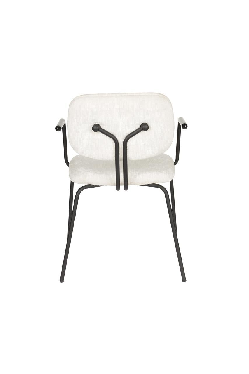 Sessel mit Armlehnen BOUTON weiß mit schwarzem Gestell