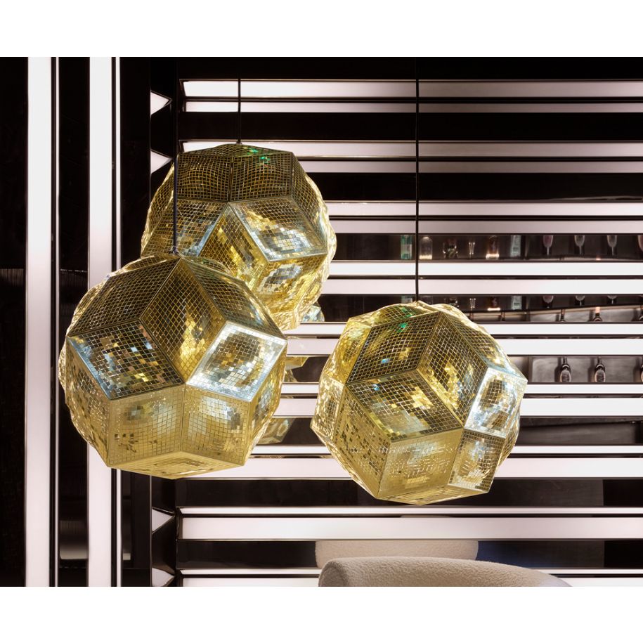 Lampa wisząca PUFF złoty – mosiądz, Tom Dixon