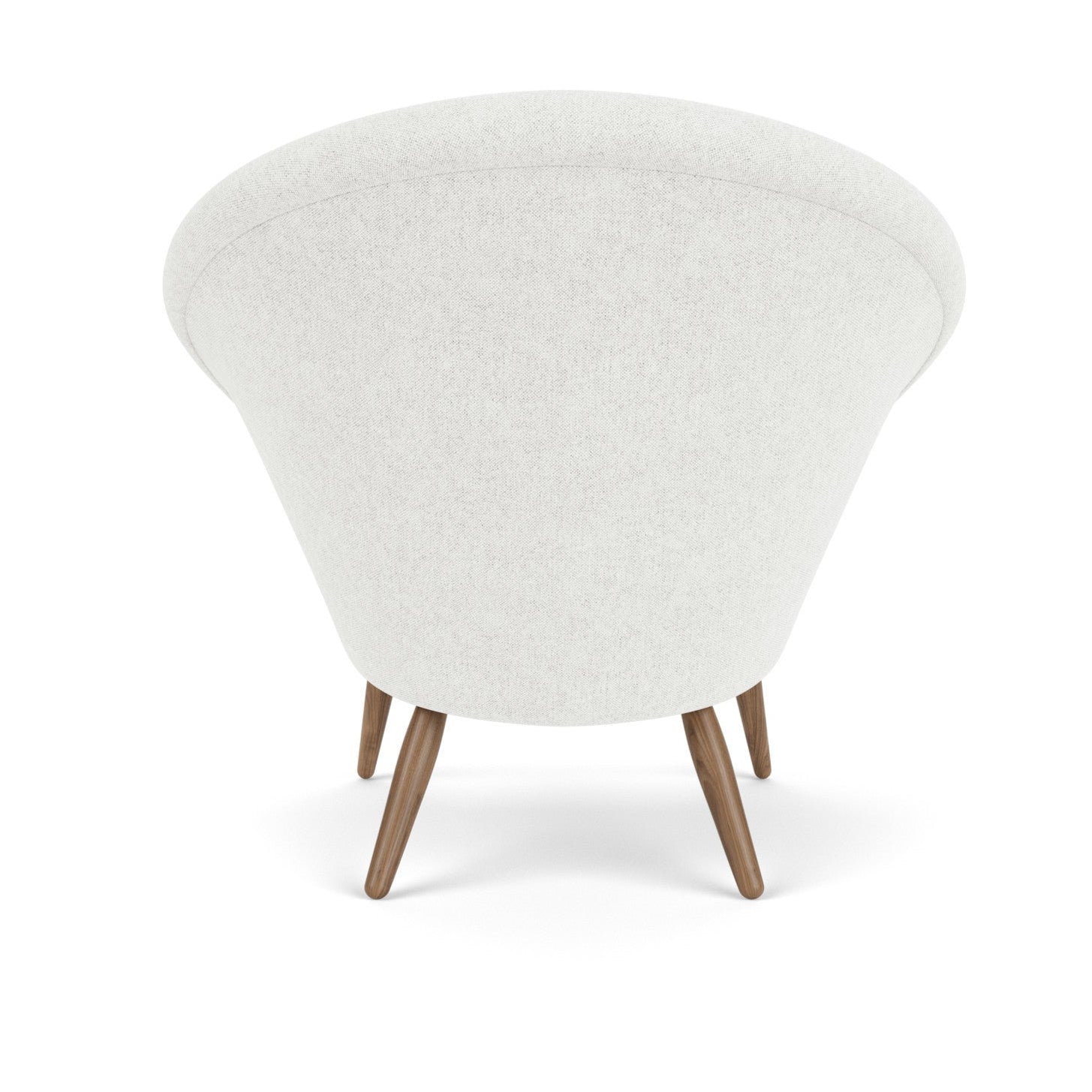 ODA light gray armchair with walnut base