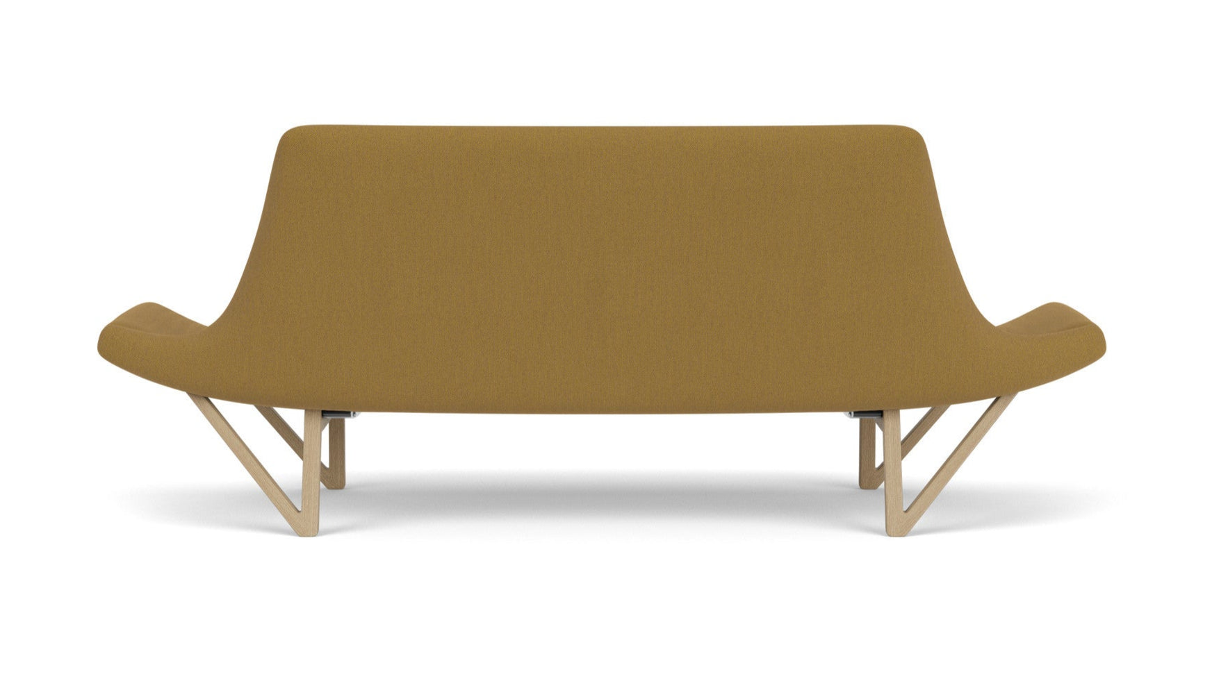 Sofa PAGODE mosterdgeel met eiken basis
