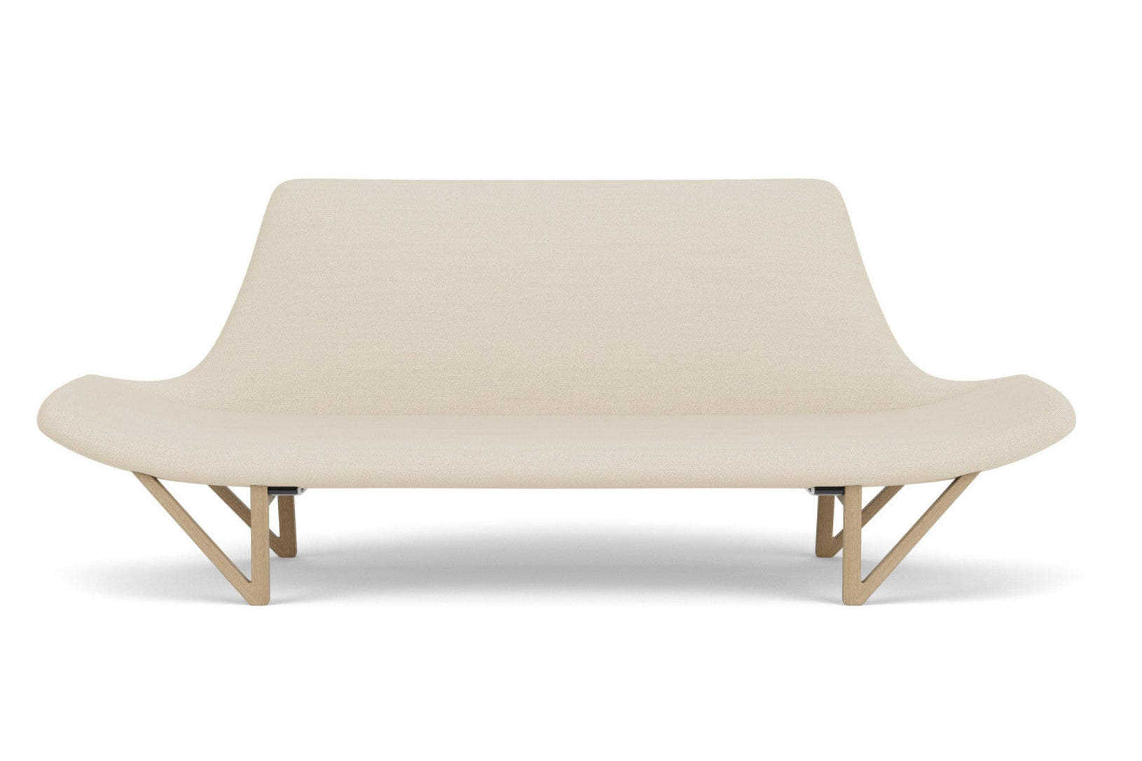 Sofa PAGODE crème met eiken basis
