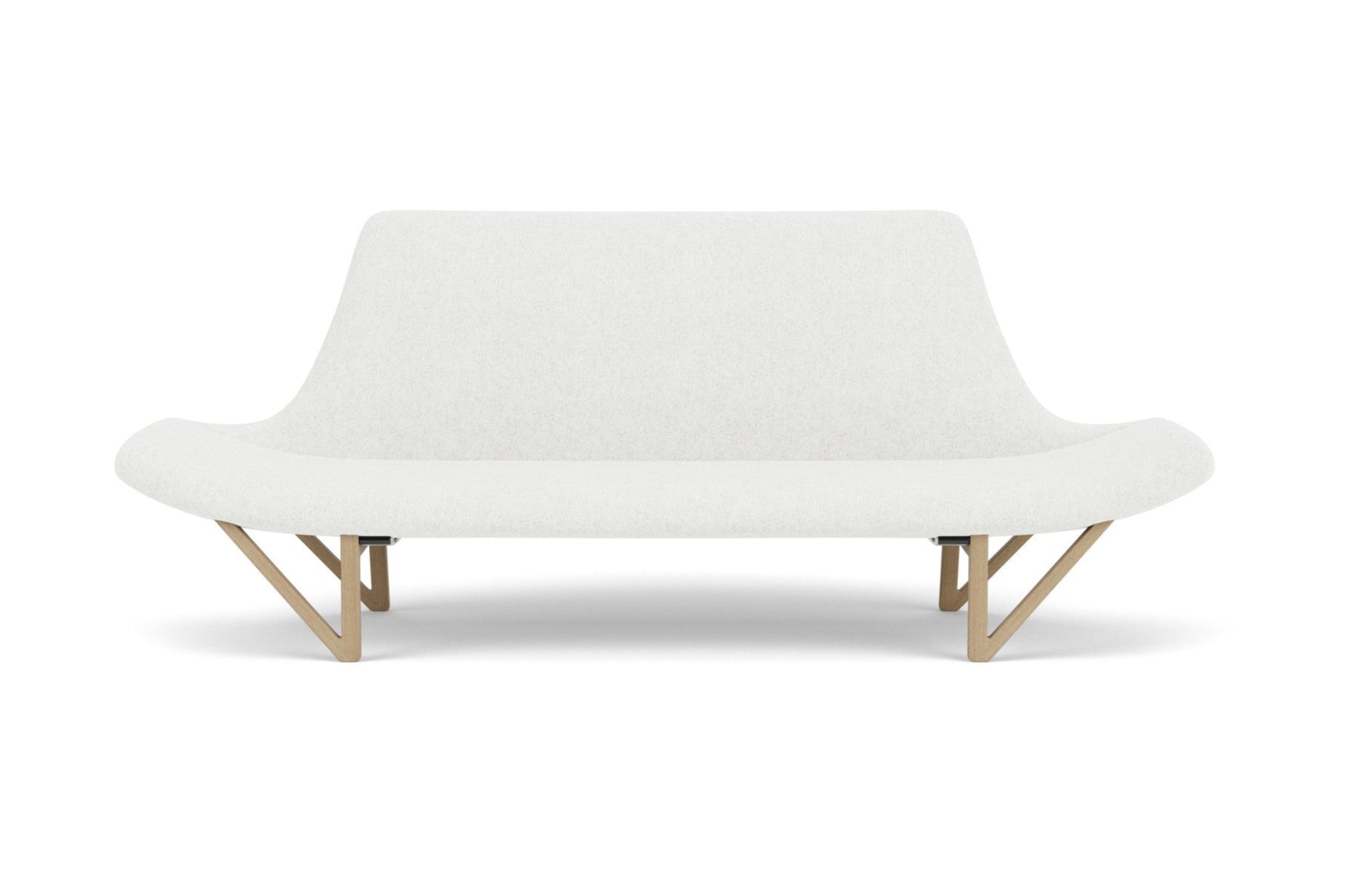 Sofa PAGODE lichtgrijs met eiken basis