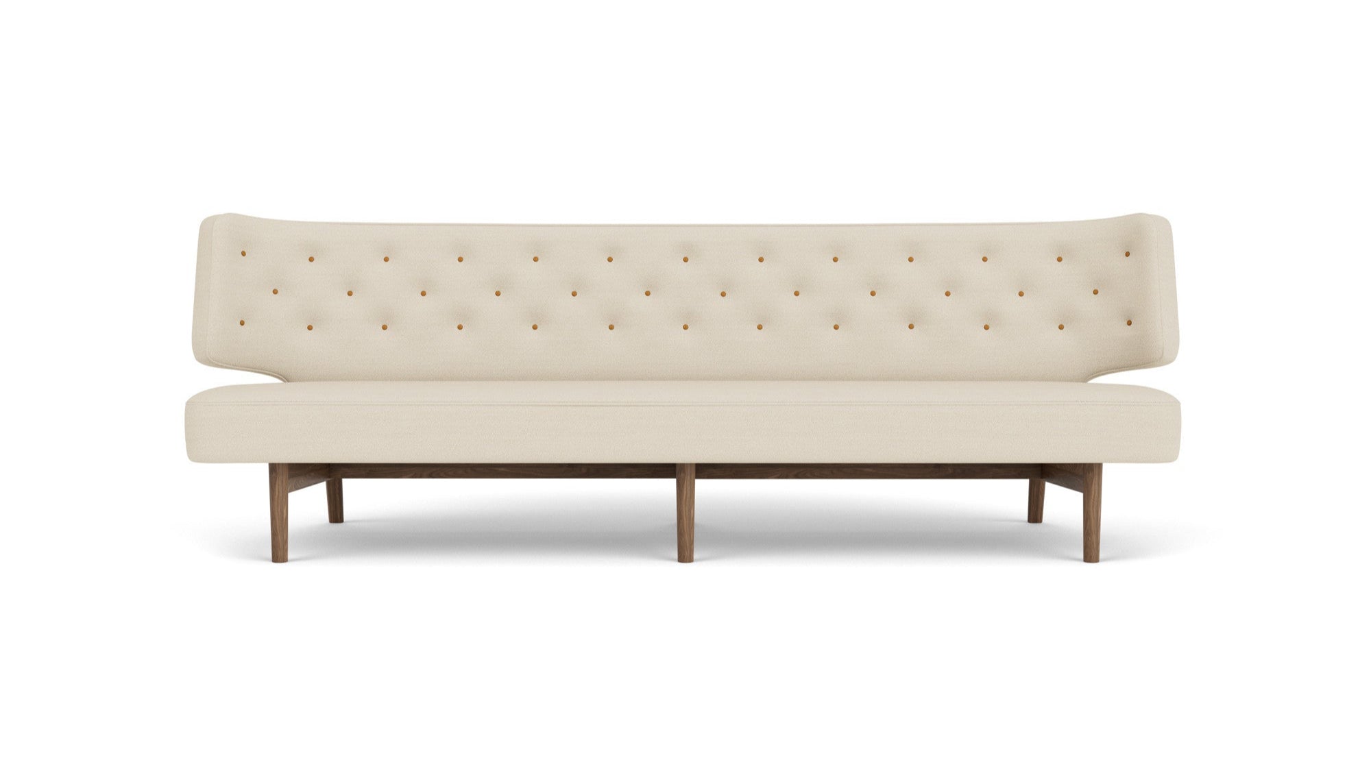 Sofa 3-zits RADIOHUS beige met notenhouten basis