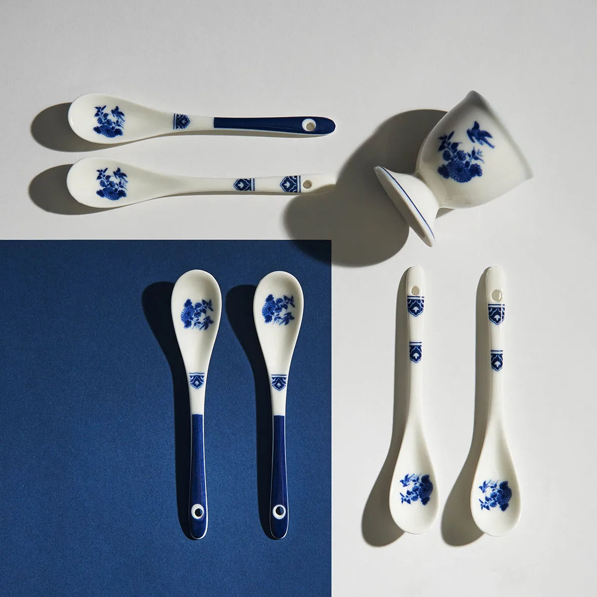 DELFTWARE White and Blue Spoon Set