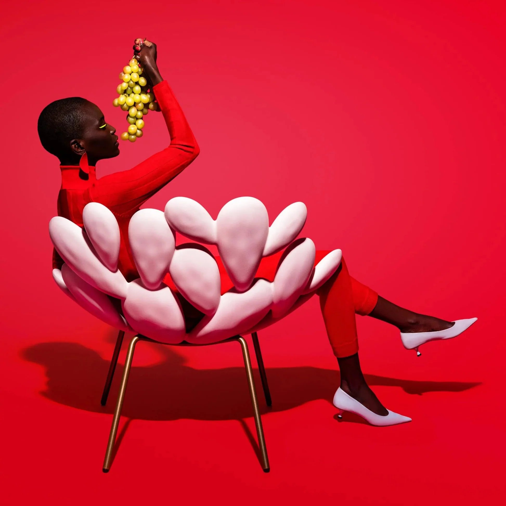 Tuinstoel FILICUDI wit met sledevoet