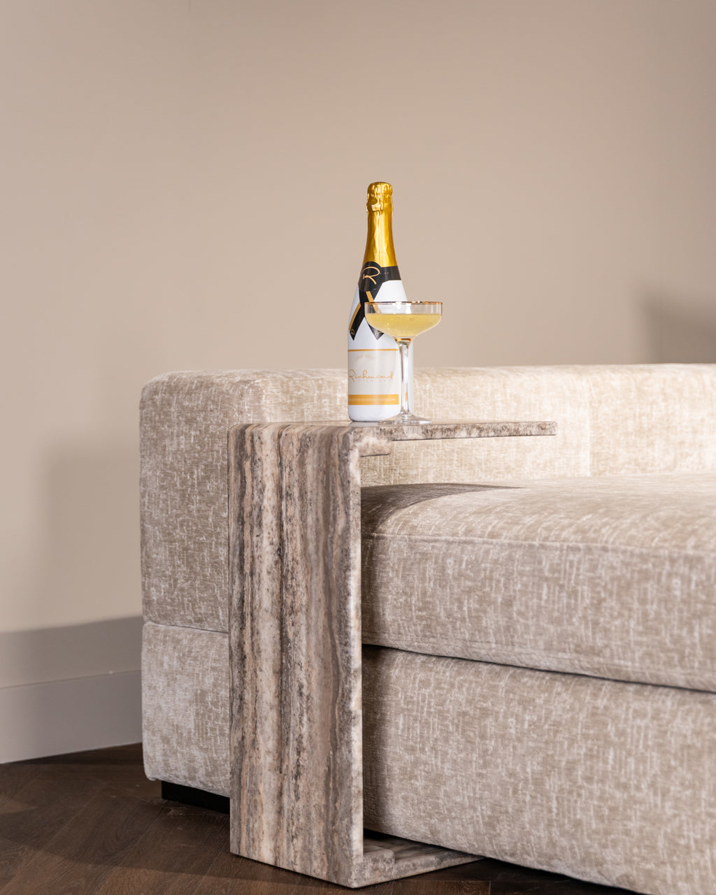 DULCE bijzettafel grijs-beige marmer