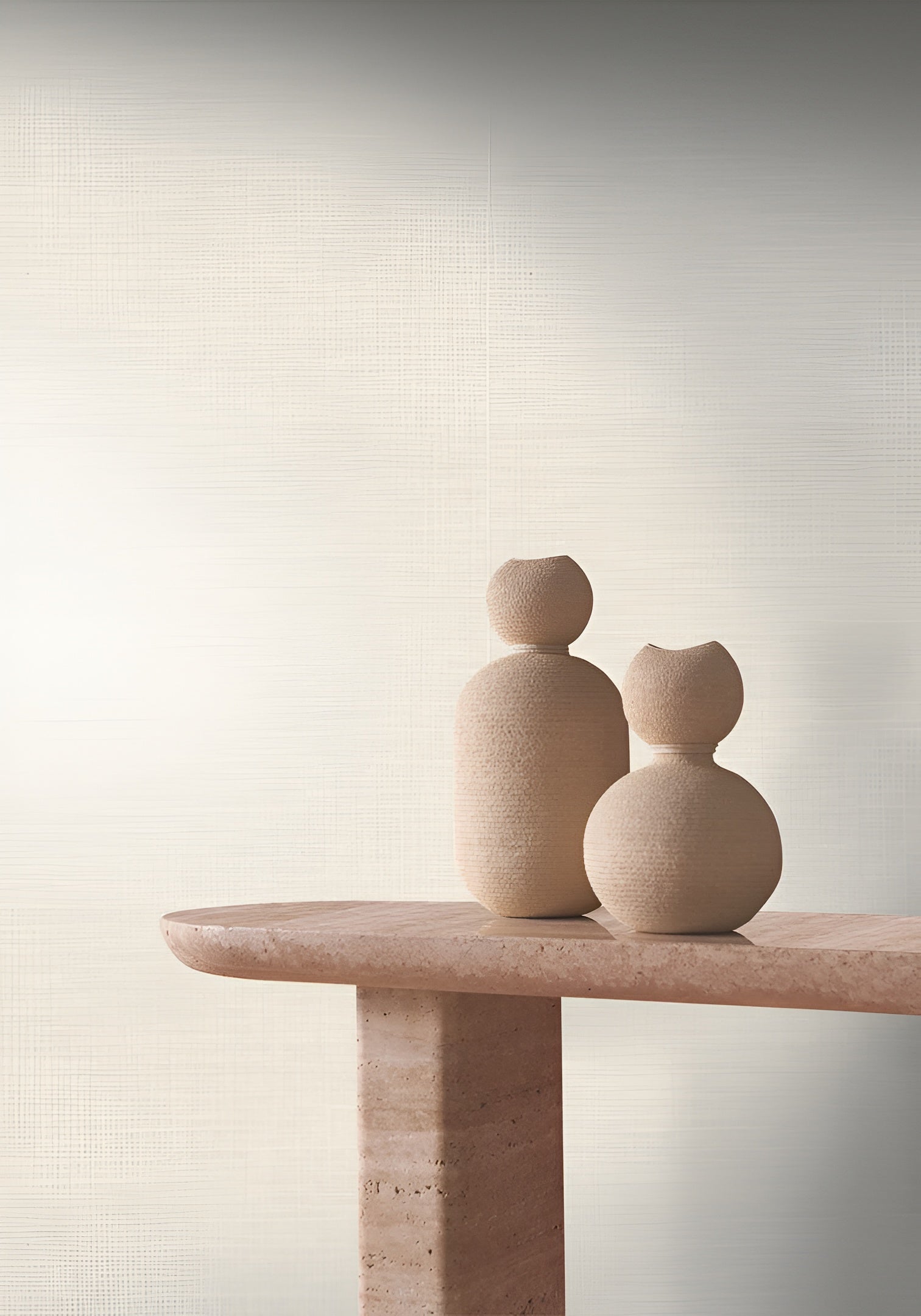 Strukturierte Tapete, die Leinenstoff imitiert SHINOK - RAYON DE LUNE sandfarben