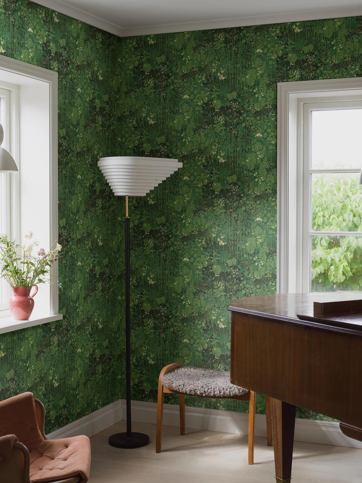 Green Leaf Pattern Wallpaper DIKESREN