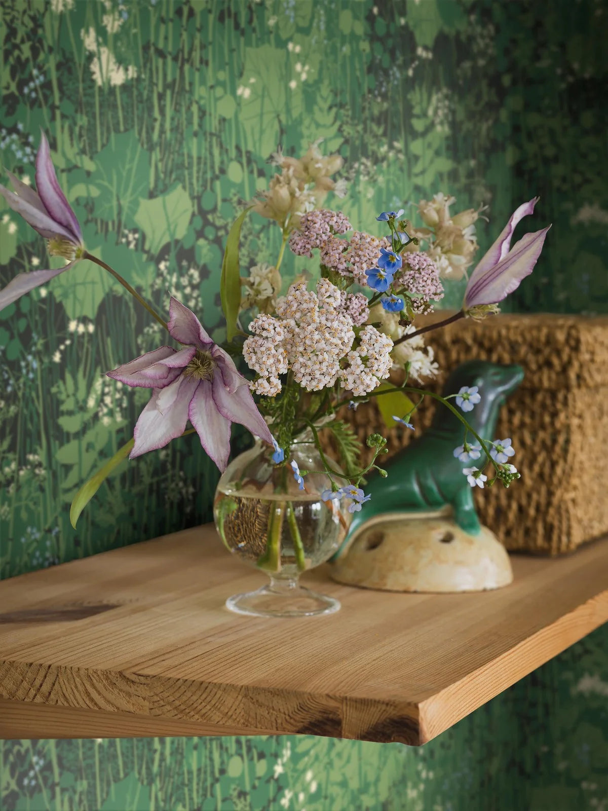 Green Leaf Pattern Wallpaper DIKESREN