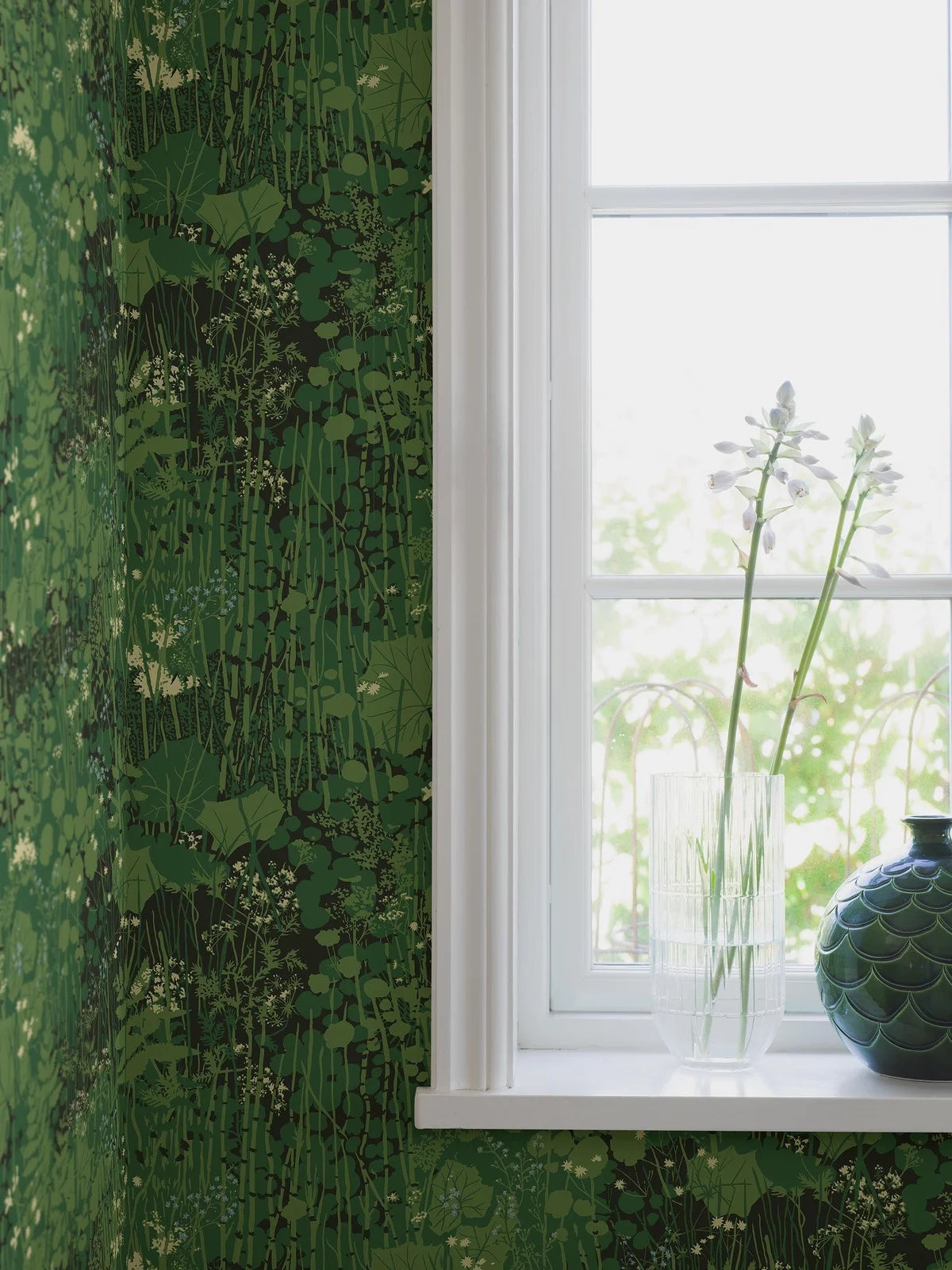 Green Leaf Pattern Wallpaper DIKESREN