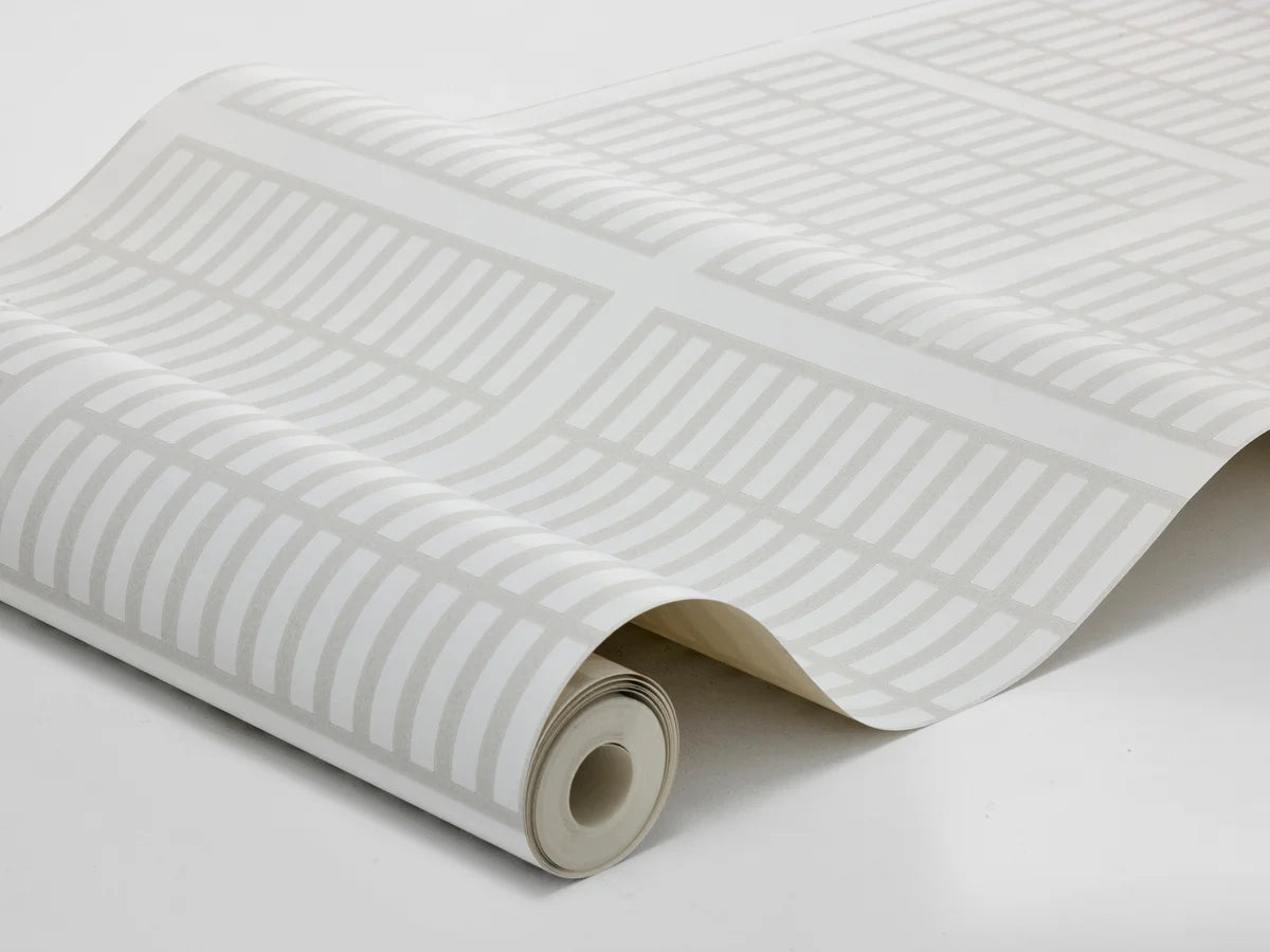 ALVAR AALTO 14/6 White and Gray Geometric Pattern Wallpaper