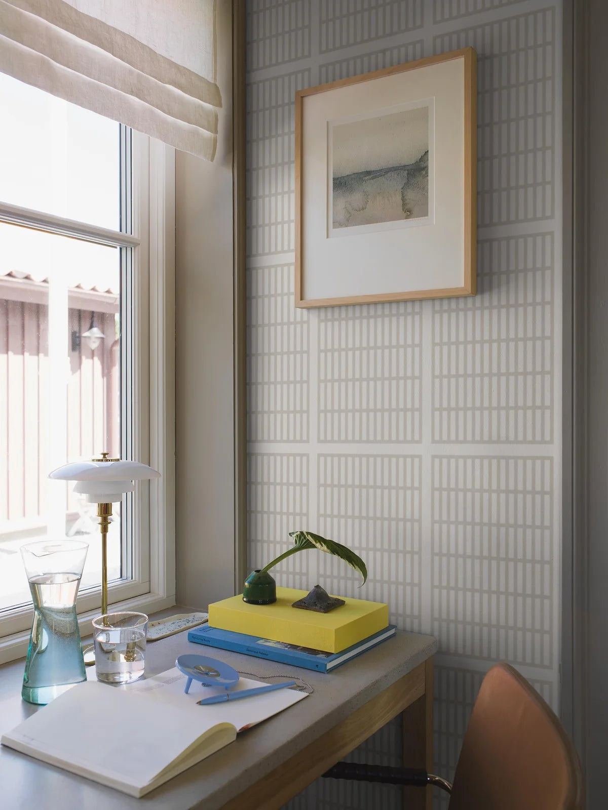 ALVAR AALTO 14/6 White and Gray Geometric Pattern Wallpaper