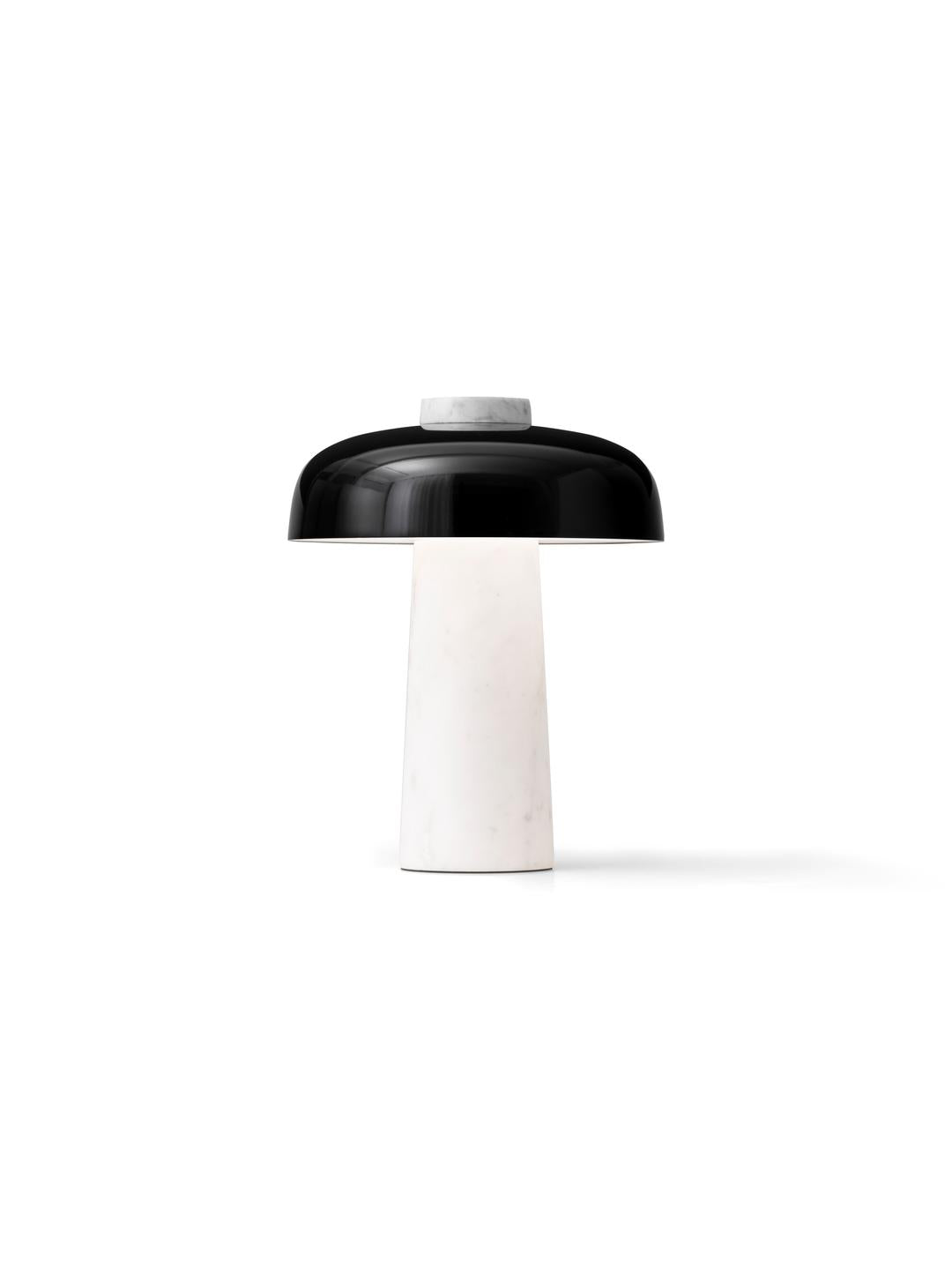 REVERSE table lamp black shade with marble base