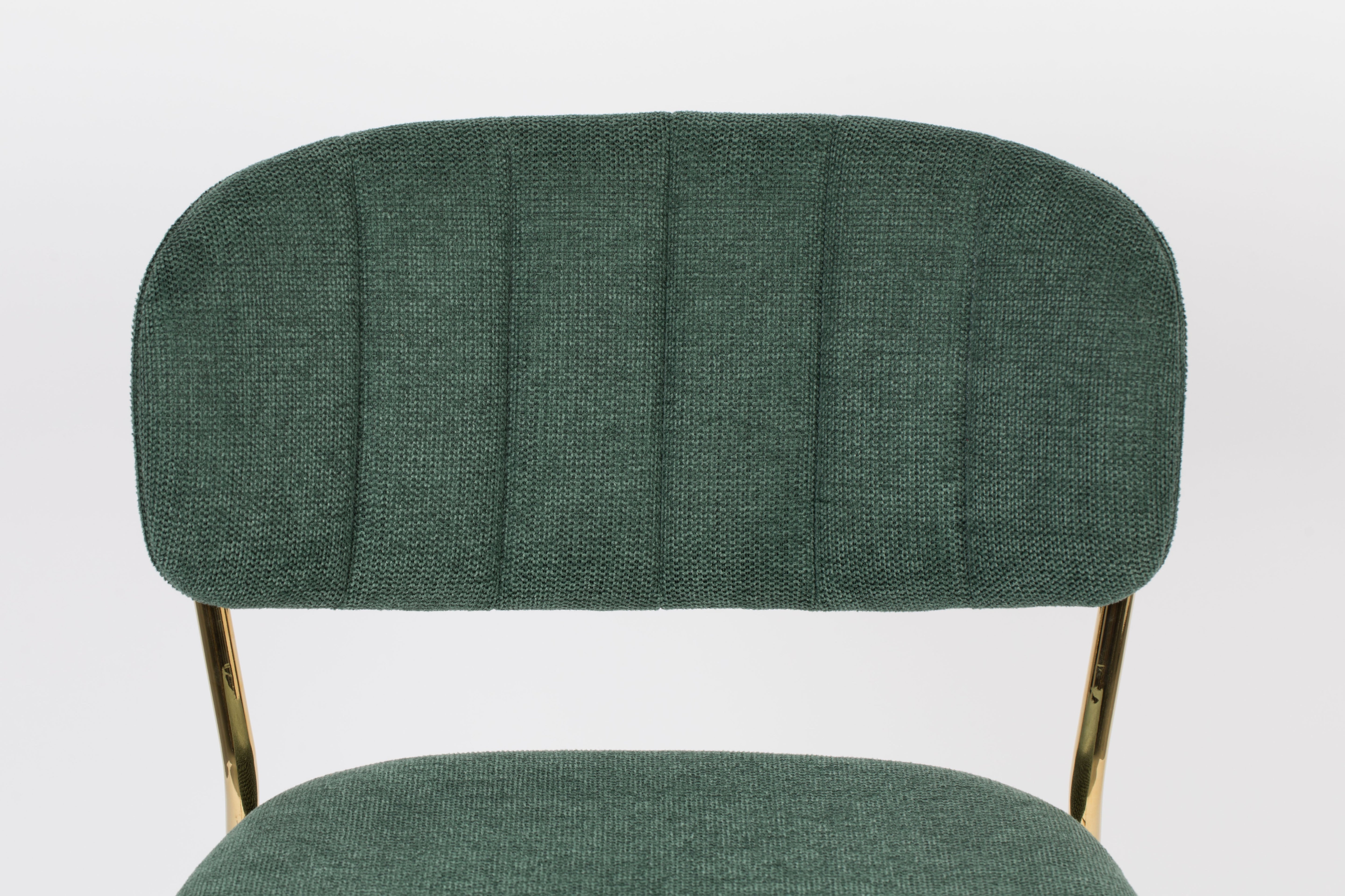 Krzesło barowe JOLIEN ciemnozielony ze złotą podstawą – White Label Living