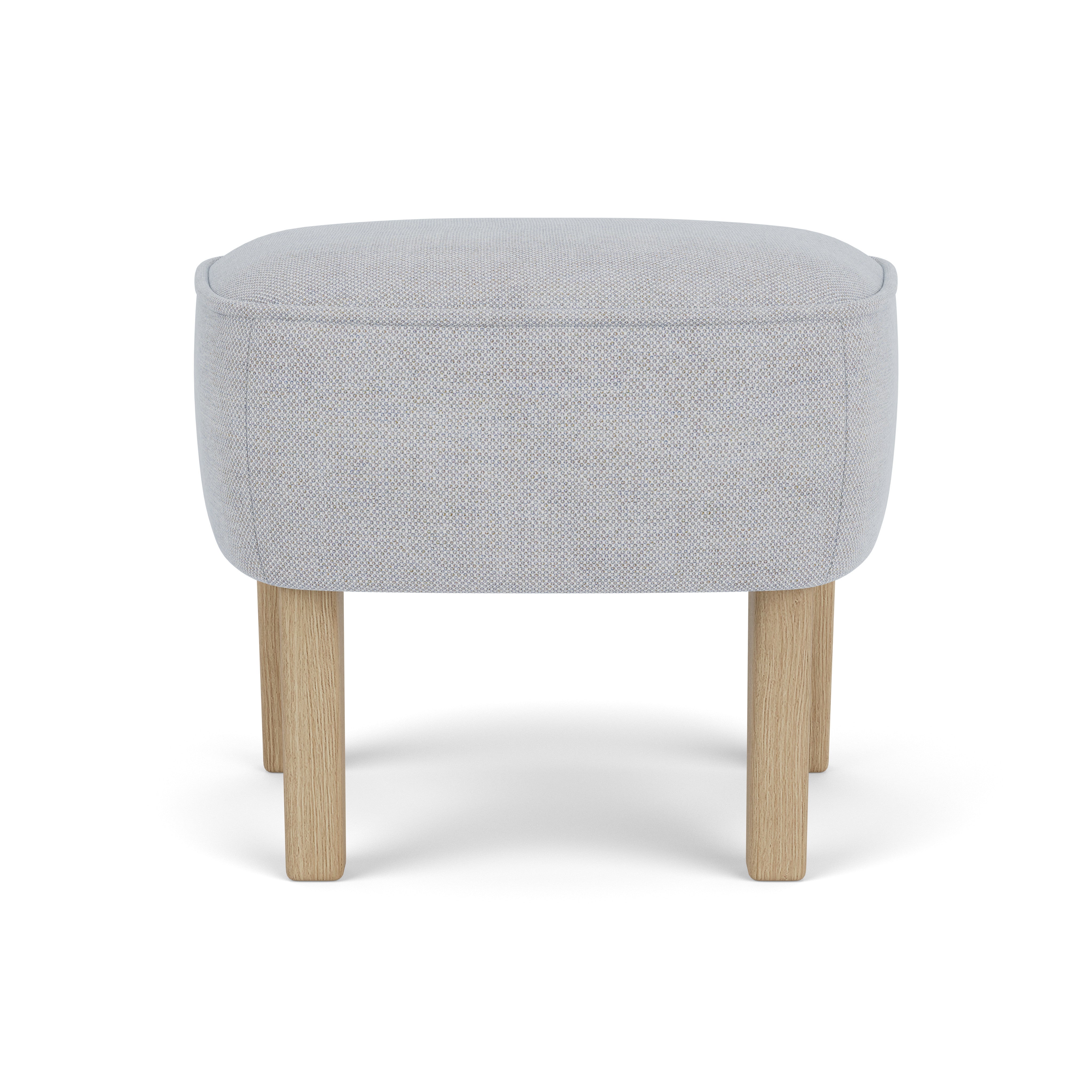 INGEBORG light gray footrest with oak base