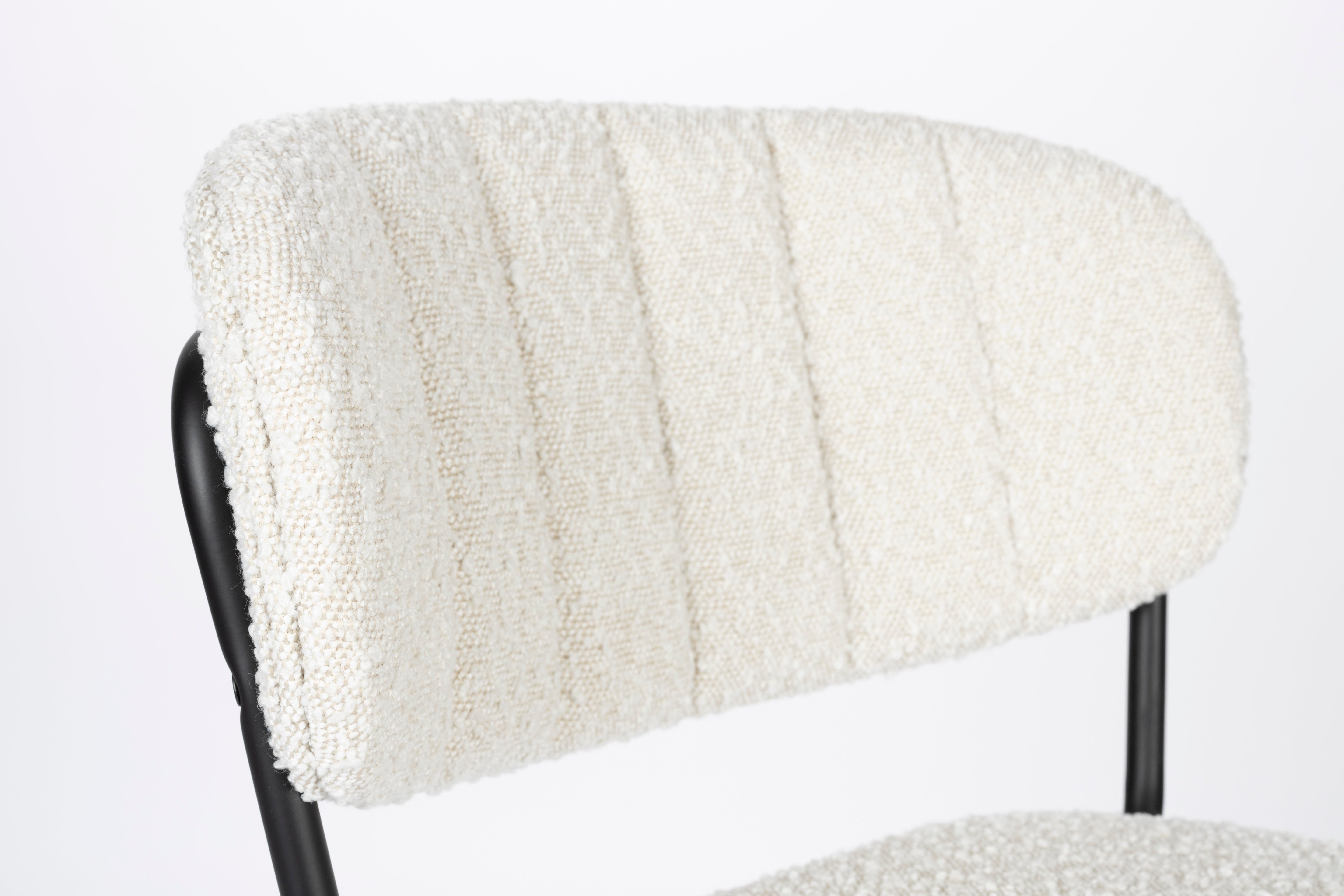 Barkruk JOLIEN crème boucle met zwarte basis