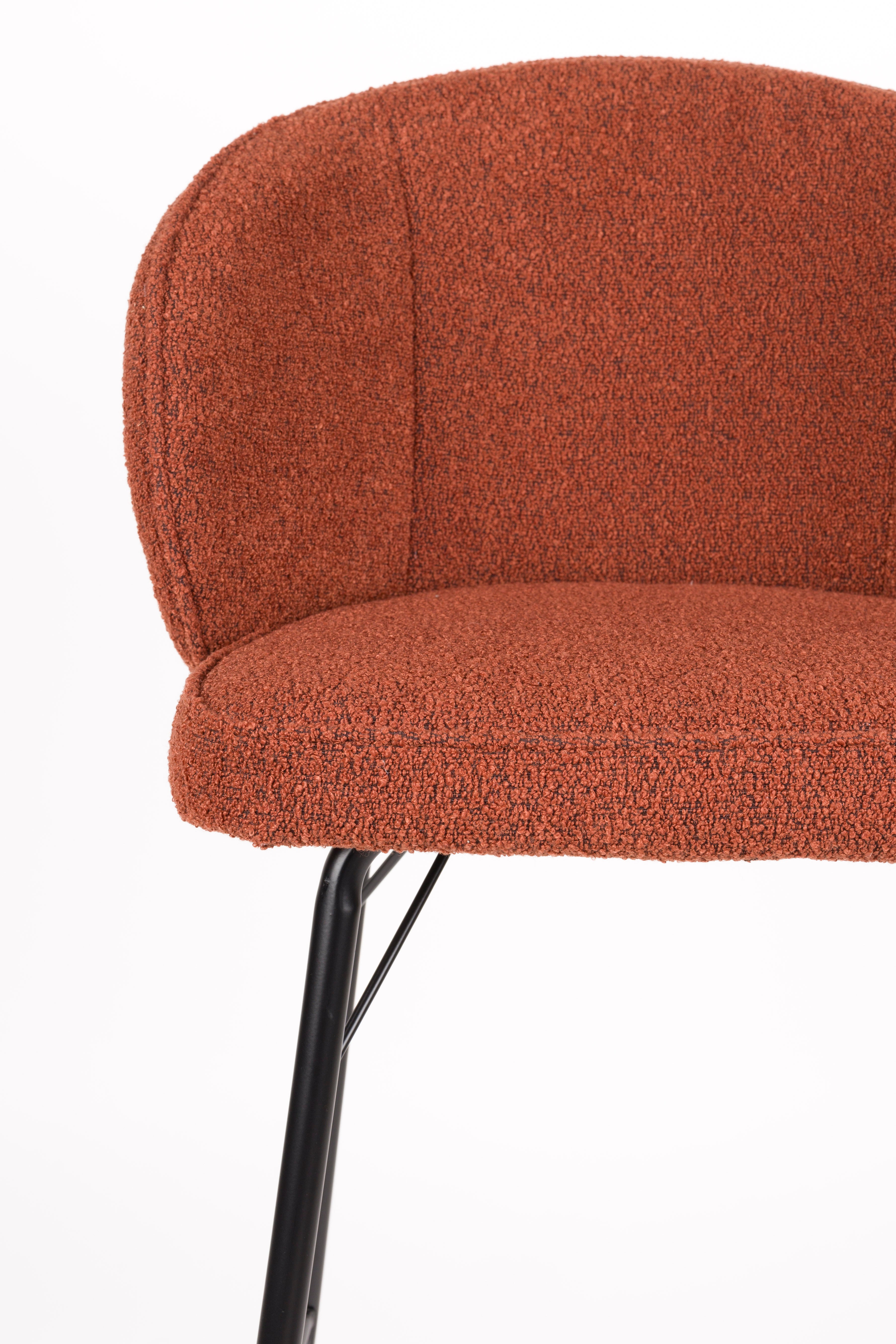 Hocker JOA terracotta met zwarte basis