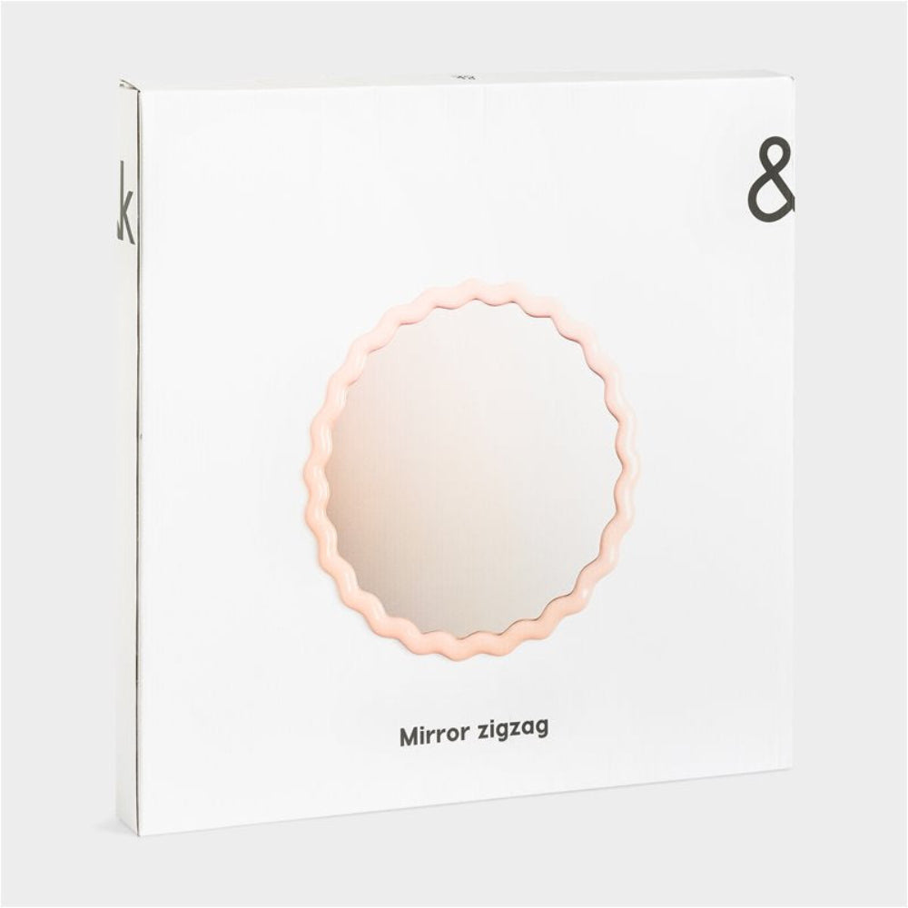 Ronde ZIGZAG spiegel roze