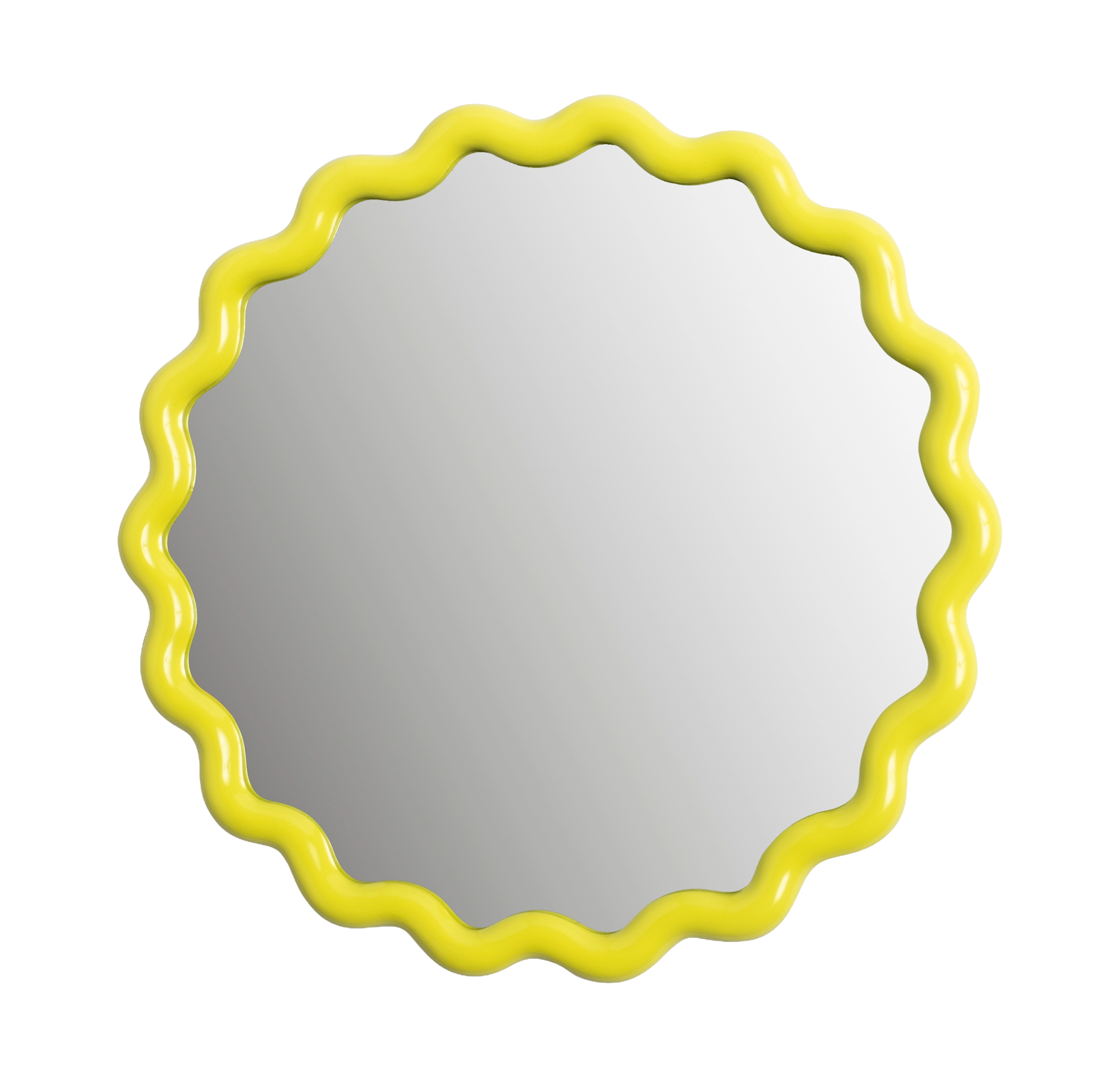 Round Mirror ZIGZAG Yellow