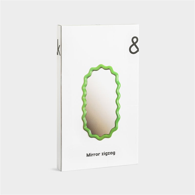 Zigzag Green Oval Mirror