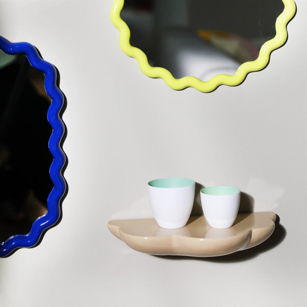 Ovale ZIGZAG spiegel blauw