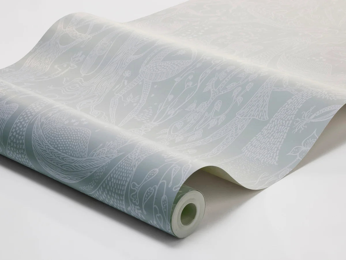 Ethnic Pattern Wallpaper POEME D'AMOUR Sage Green