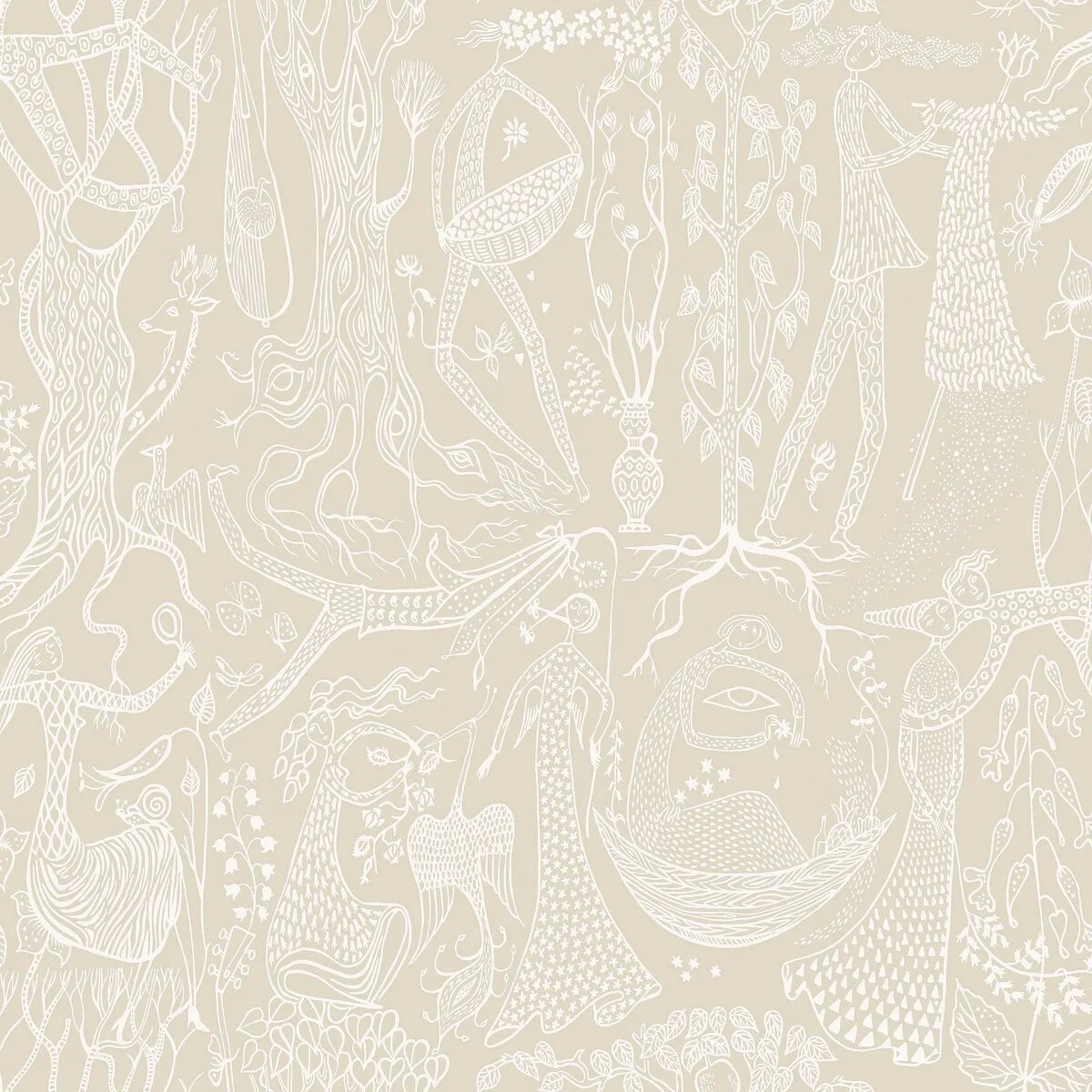 Ethnic Pattern Wallpaper POEME D'AMOUR Beige