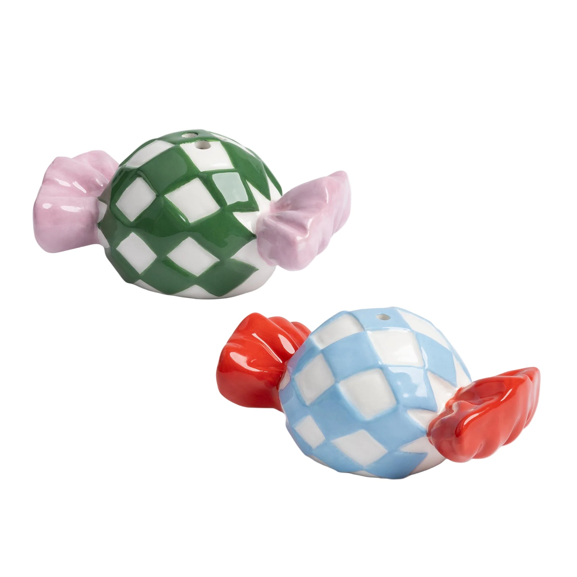 Salz- und Pfefferstreuer CANDY CHECK bunte Porzellan
