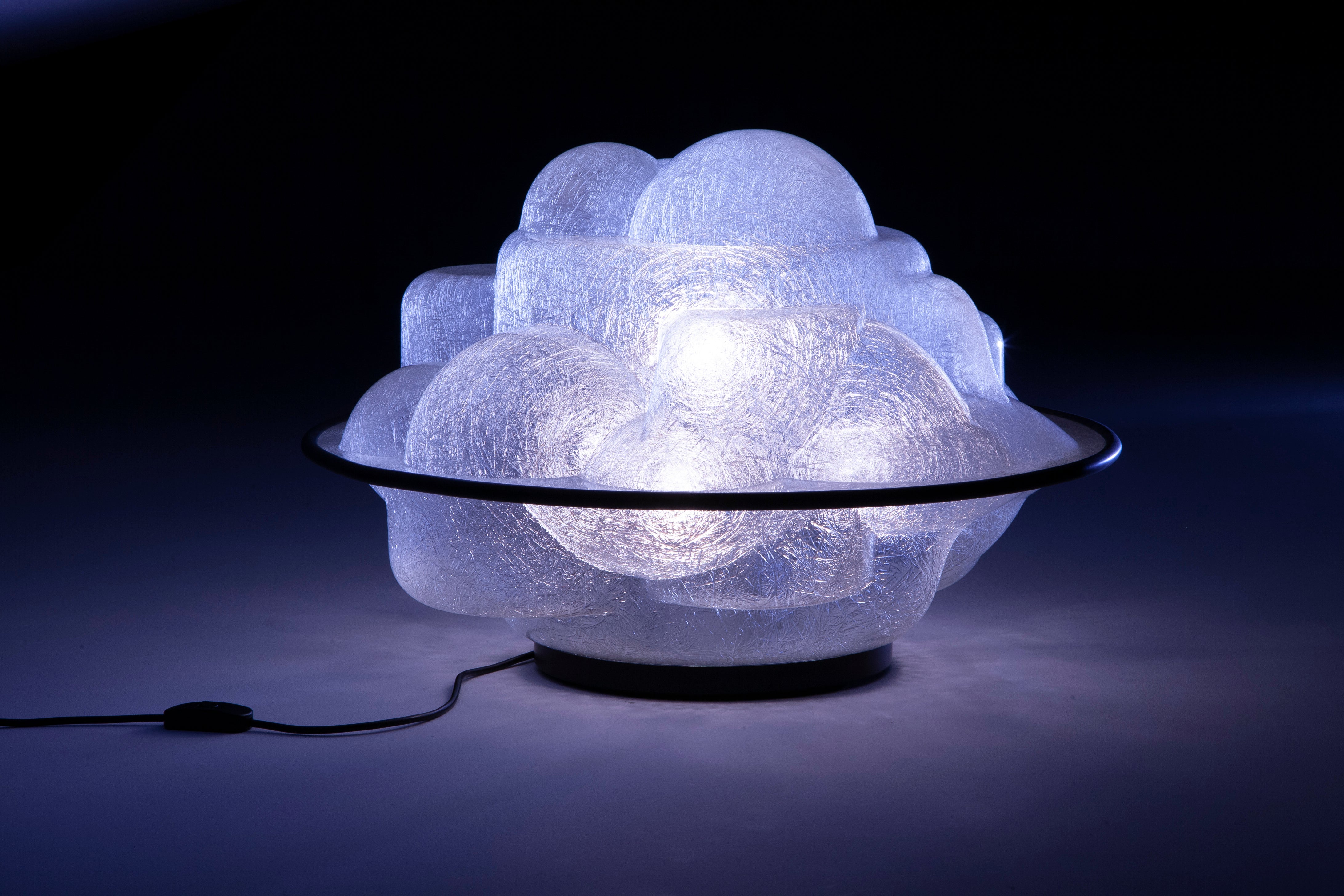 Tischlampe PROFITEROLLE transparent mit Schwarz