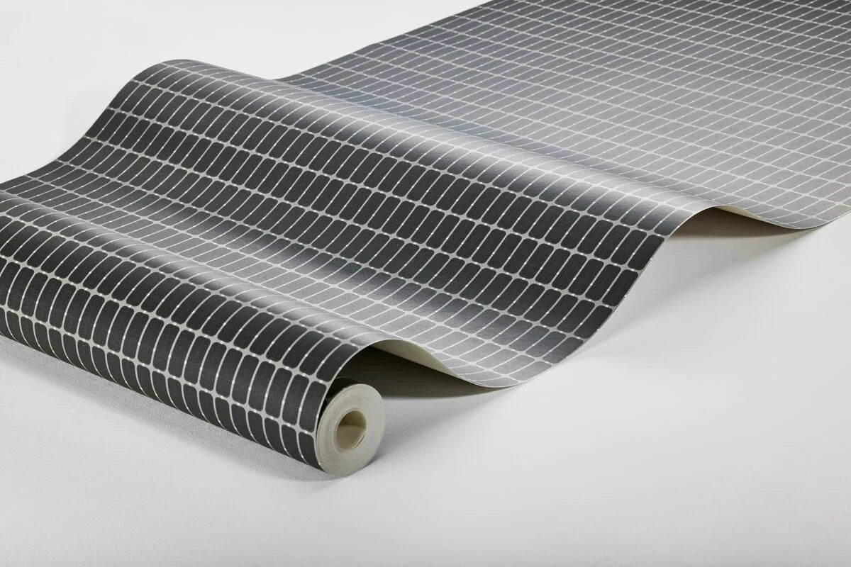 Vlies-Tapete mit Karomuster ALVAR AALTO M.I.T in Graphit