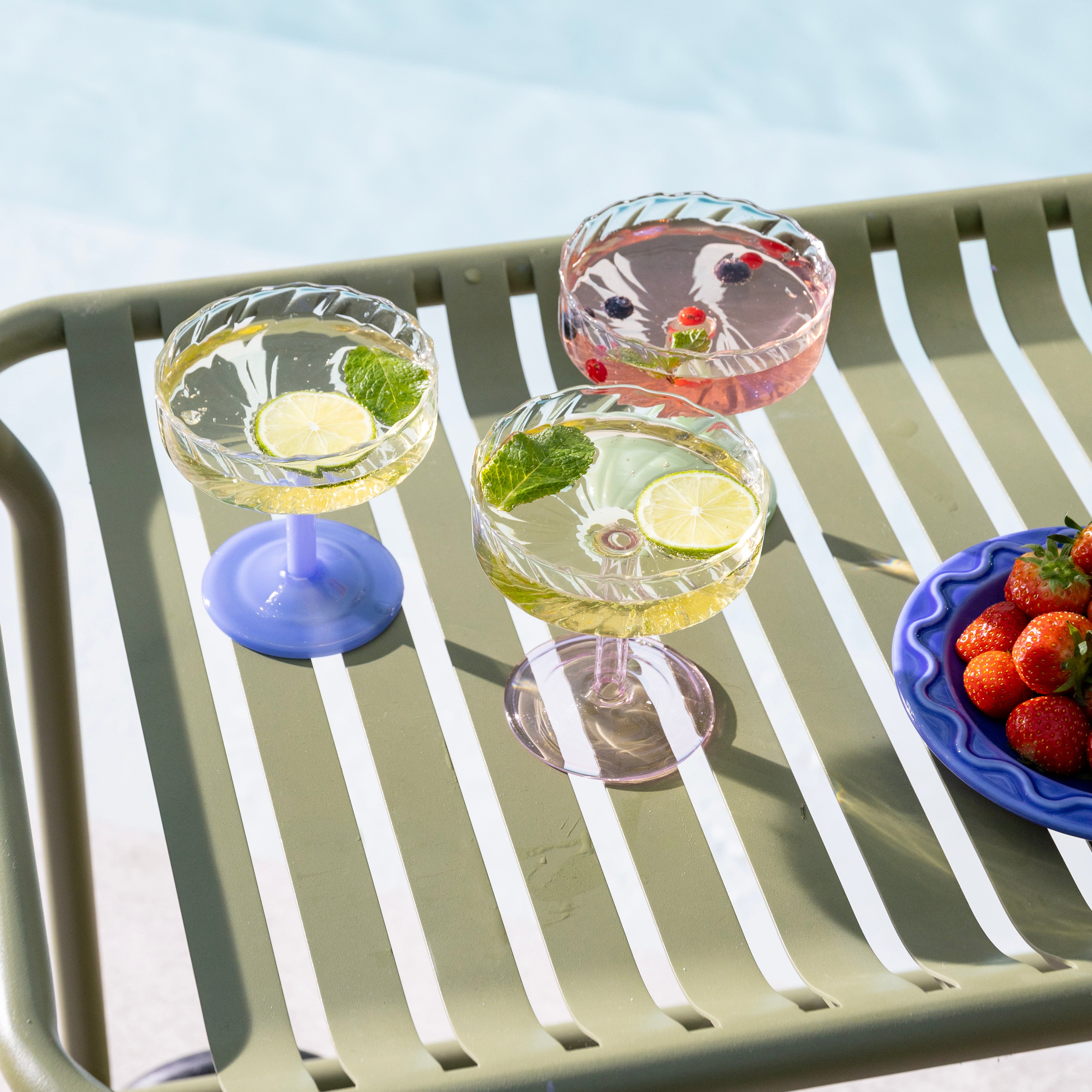 Set of Glass Goblets TWIRL Pink