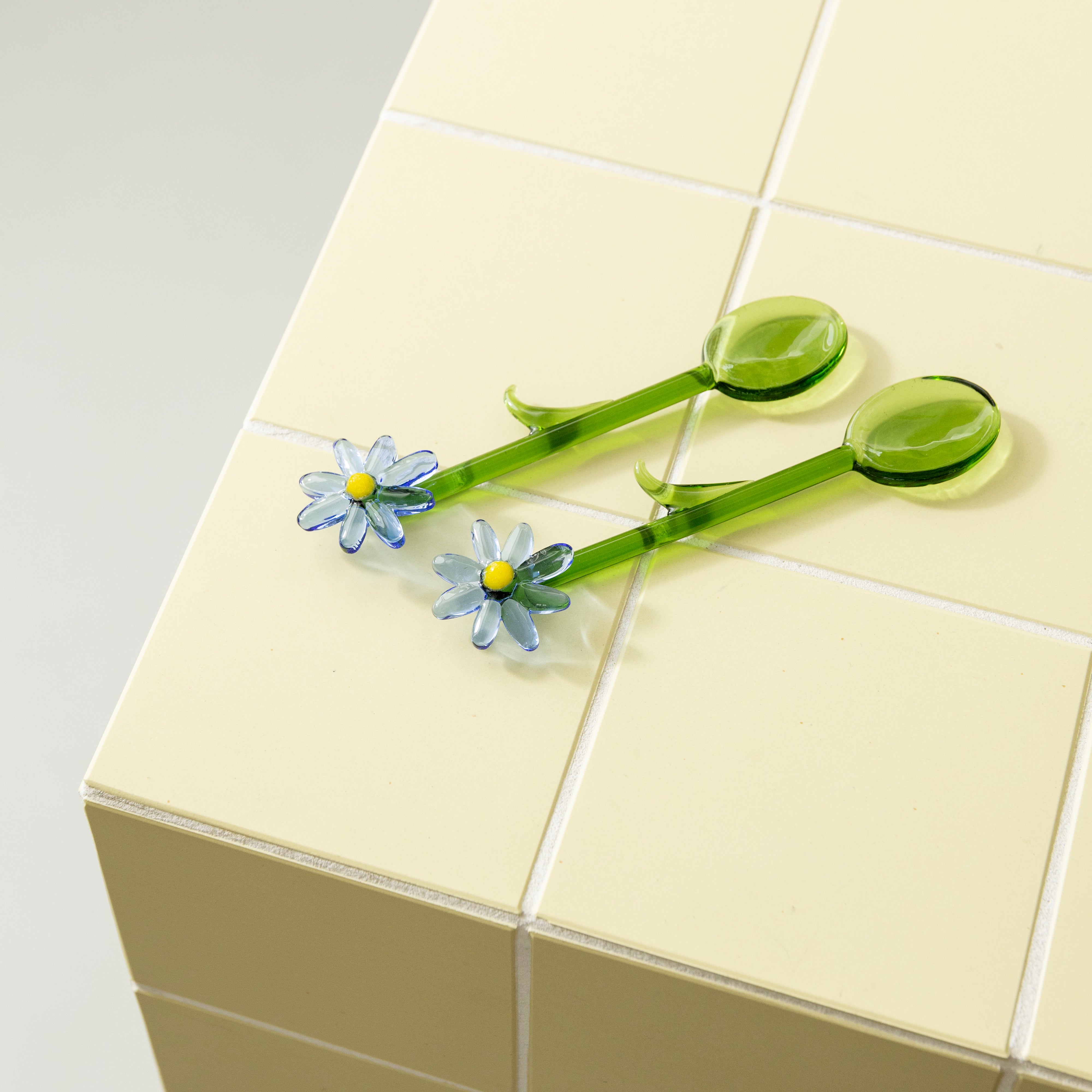 FLORA groene lepelset met blauw